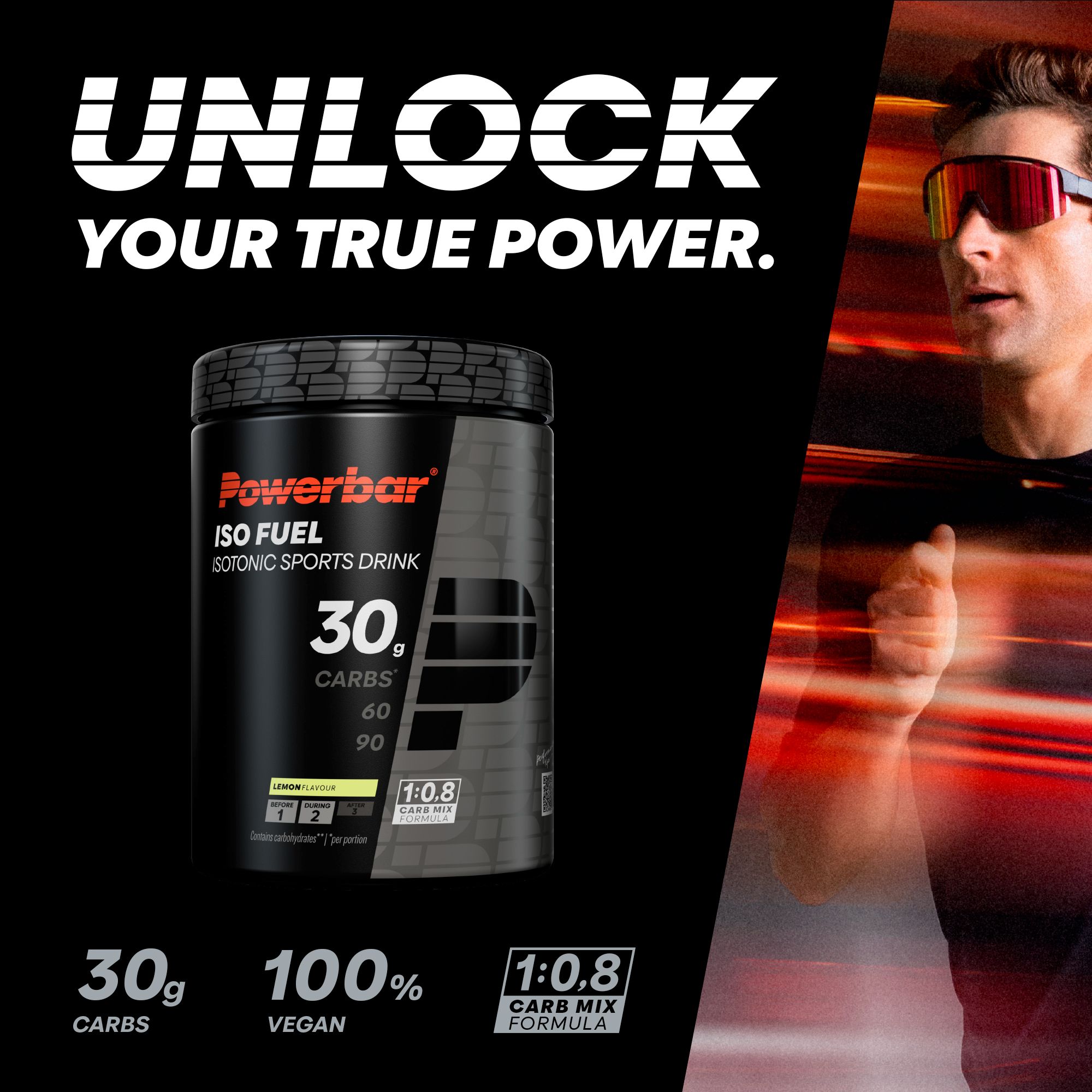 Iso Fuel Isotonic Sports Drink 30 Zitrone 608g Powebar