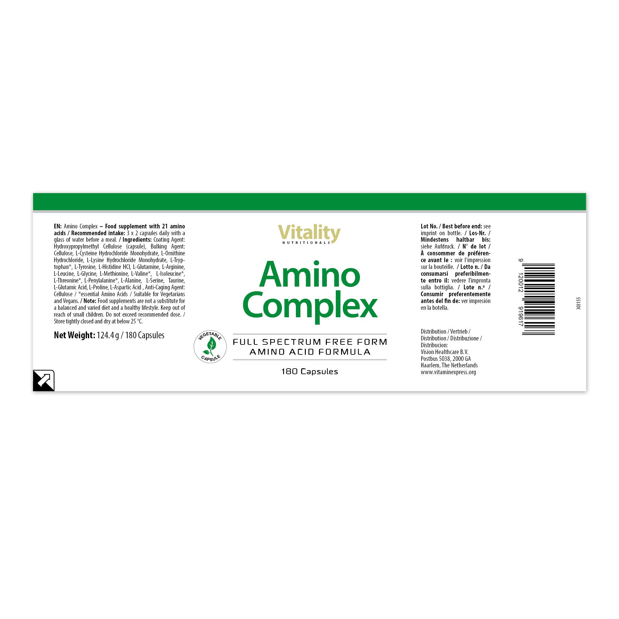 Vitality Nutritionals Amino Complex 124,4 g Kapseln