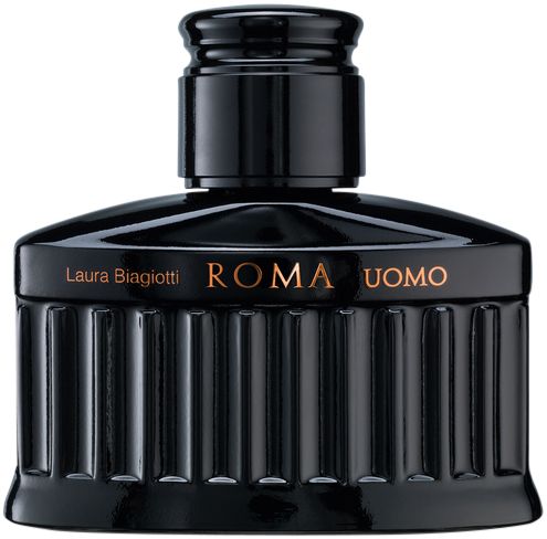 Laura Biagiotti Roma Uomo Nero Estremo Eau de Parfum Flakon, schwarz, geriffelt.