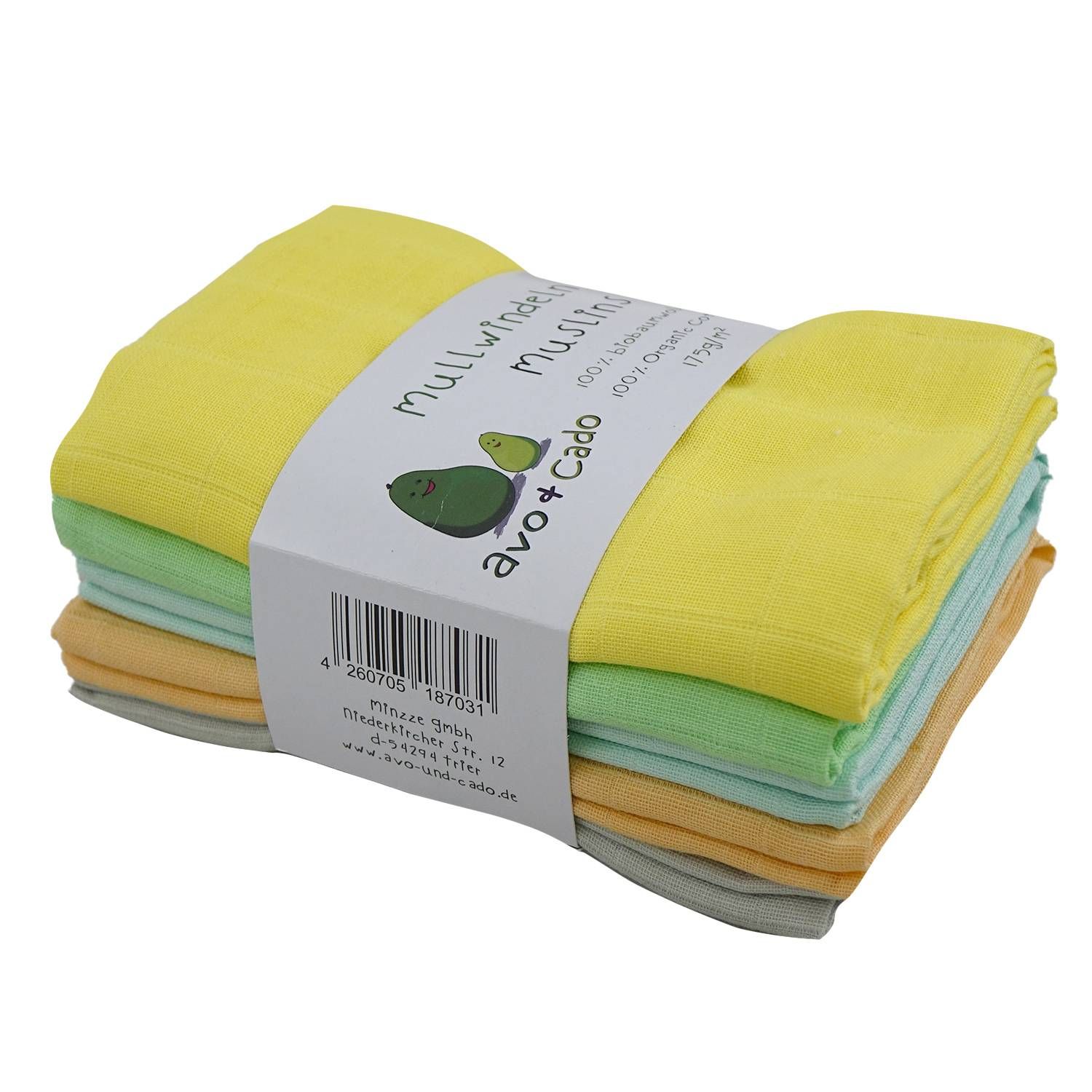 avo+cado Mullwindeln 80x80 cm Bio-BW Set Bunt 1 St Sonstige