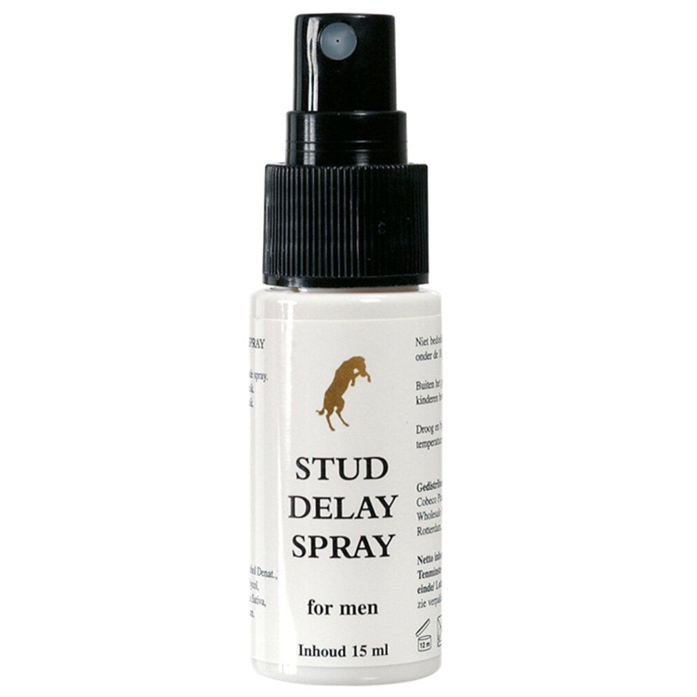 Flasche Stud Delay Spray for men, 15 ml, mit Pumpsprühkopf.