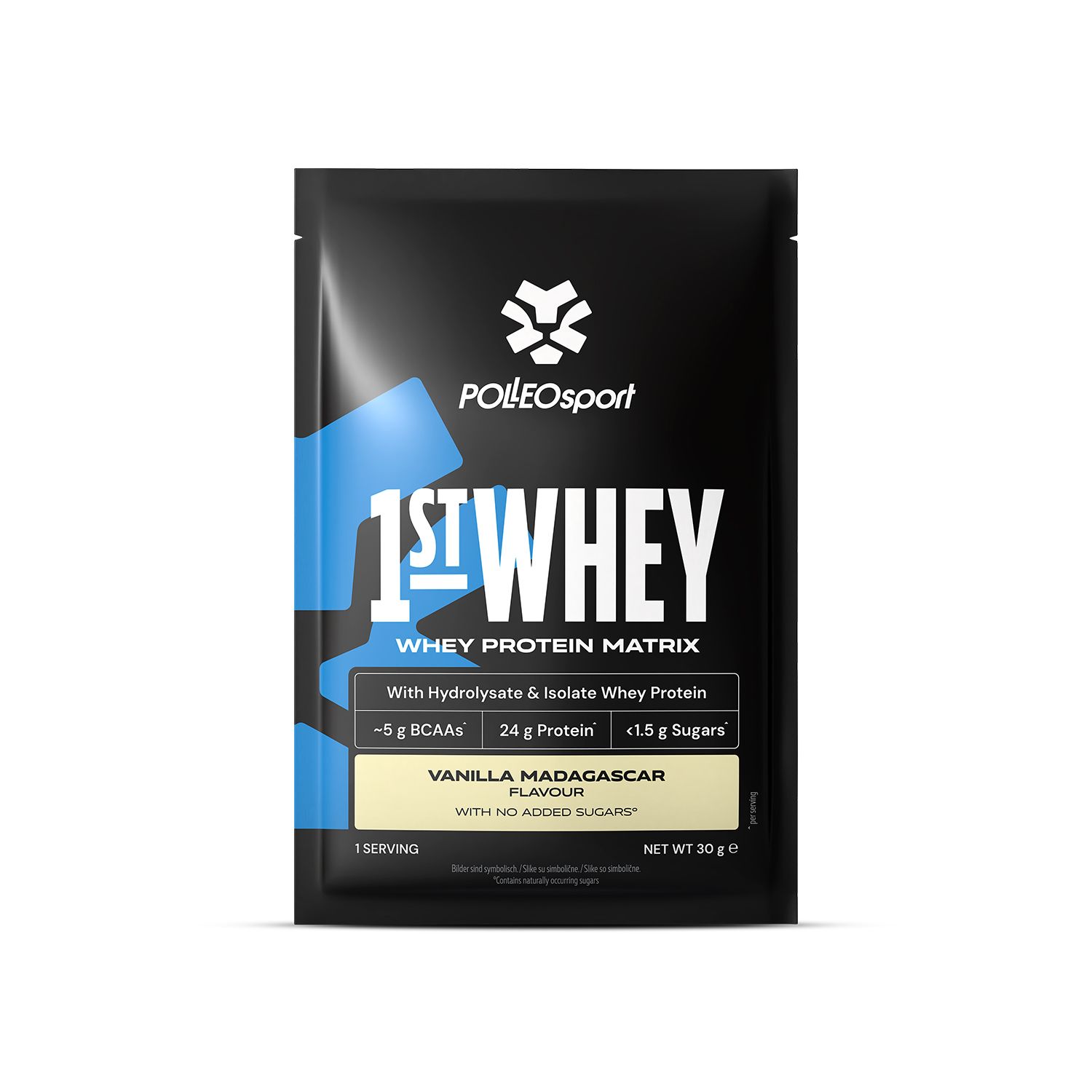 Polsport 1st Whey Protein Matrix Beutel, Vanille Madagascar Geschmack, 30g.