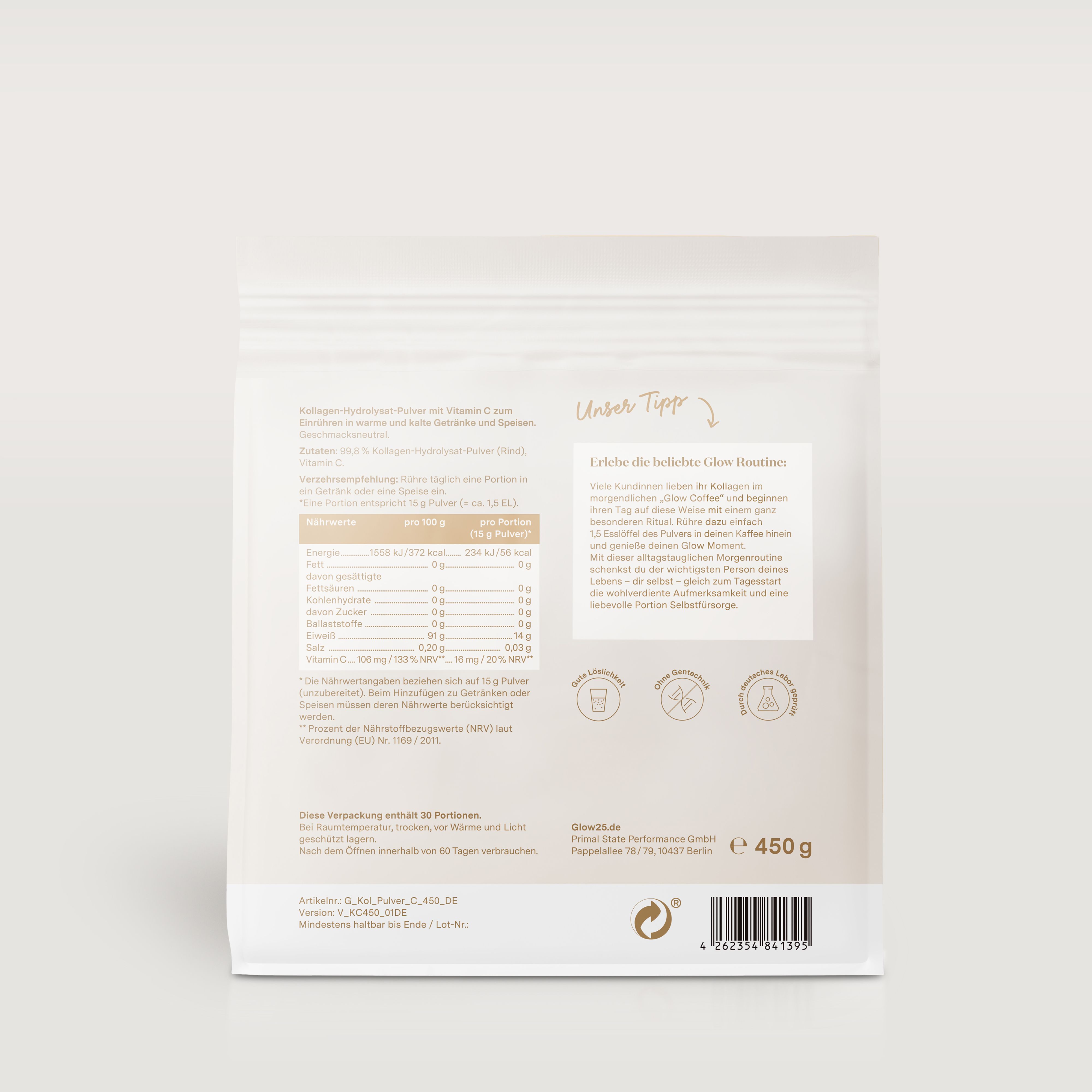 Glow25® Kollagen Pulver mit Vitamin C