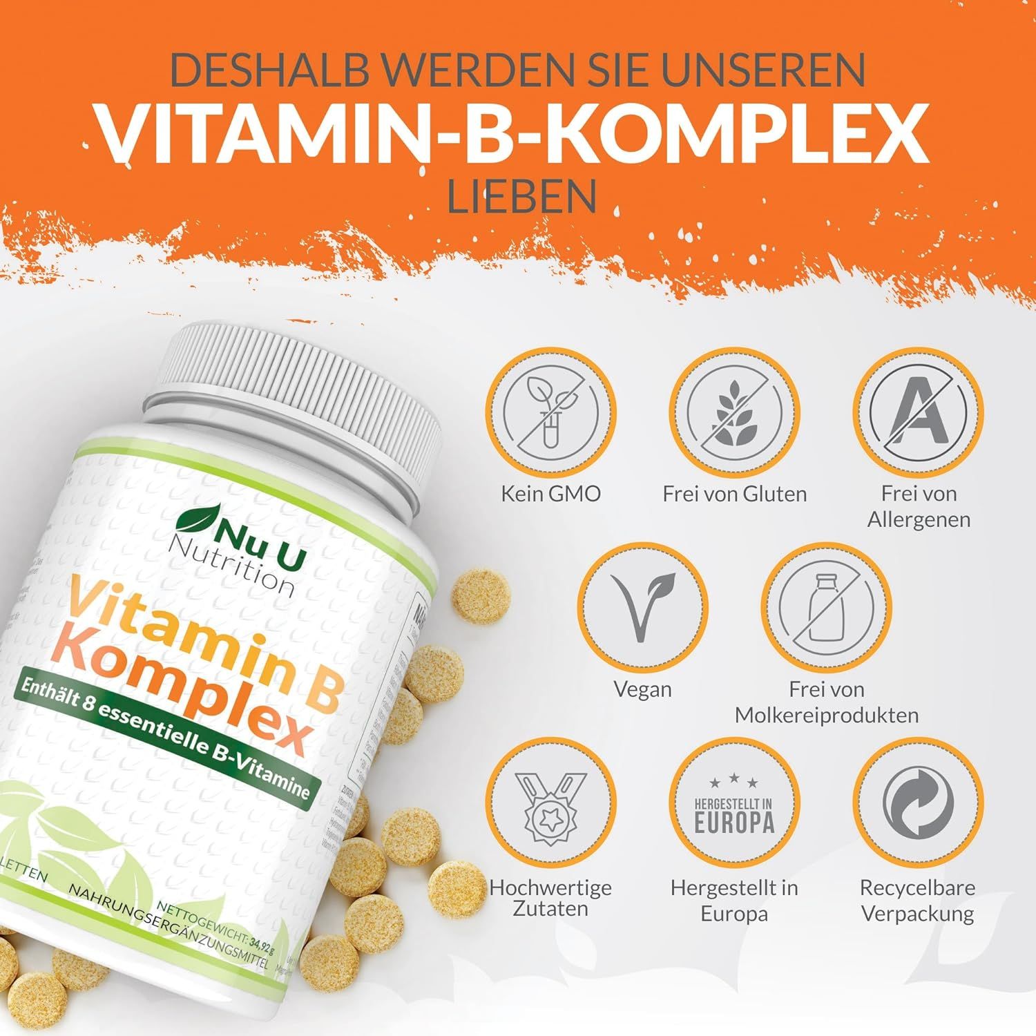 Nu U Nutrition Vitamin B Komplex Hochdosiert