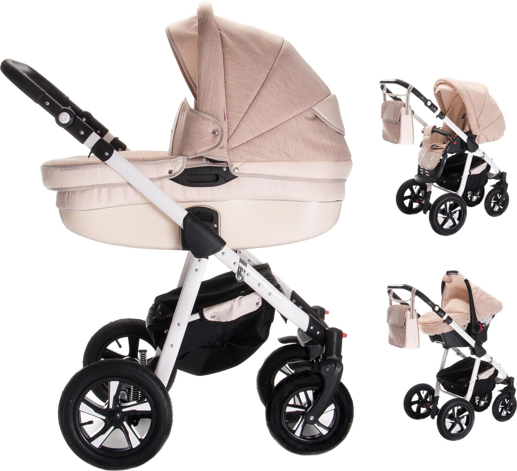 Friedrich Hugo Mandala 3 in 1 Kinderwagen Set Hartgummireifen, Cappuchino