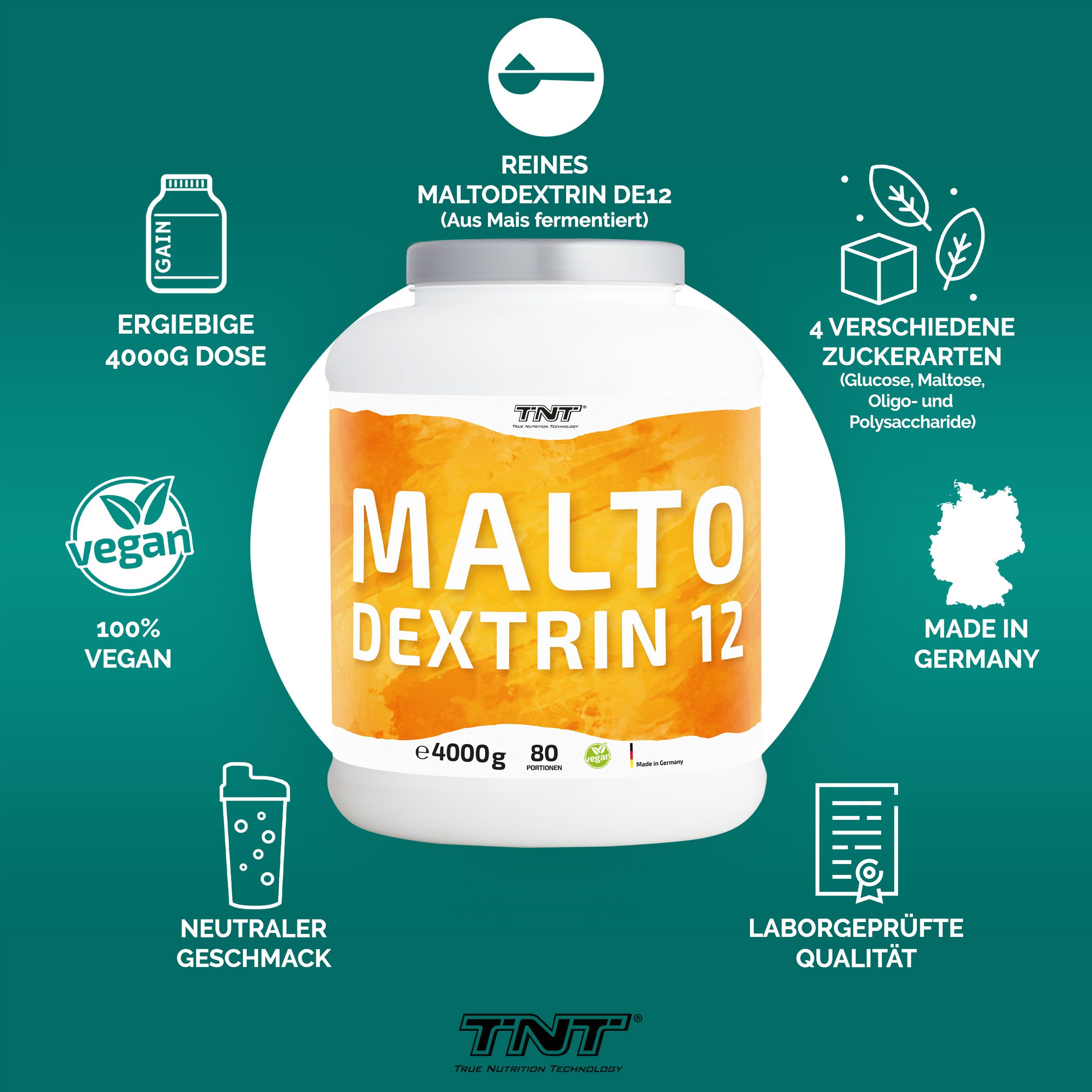 TNT Maltodextrin DE12 - Kohlenhydratpulver zur Energieanreicherung
