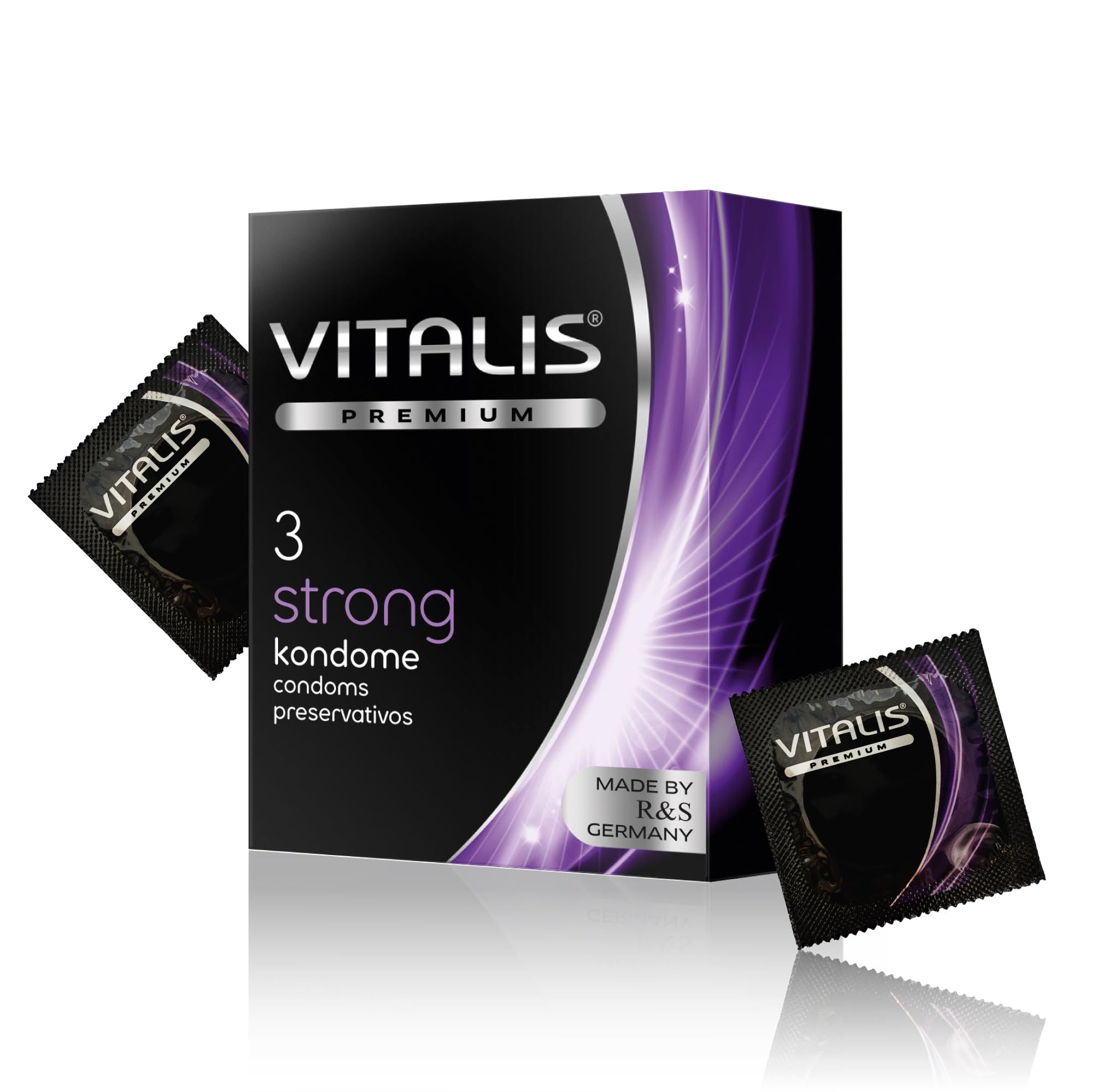 Vitalis Premium Strong Kondom-Packung, 3 Stück.