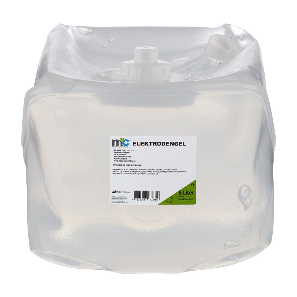 5-Liter-Beutel mit Elektrodengel und Spenderventil.
