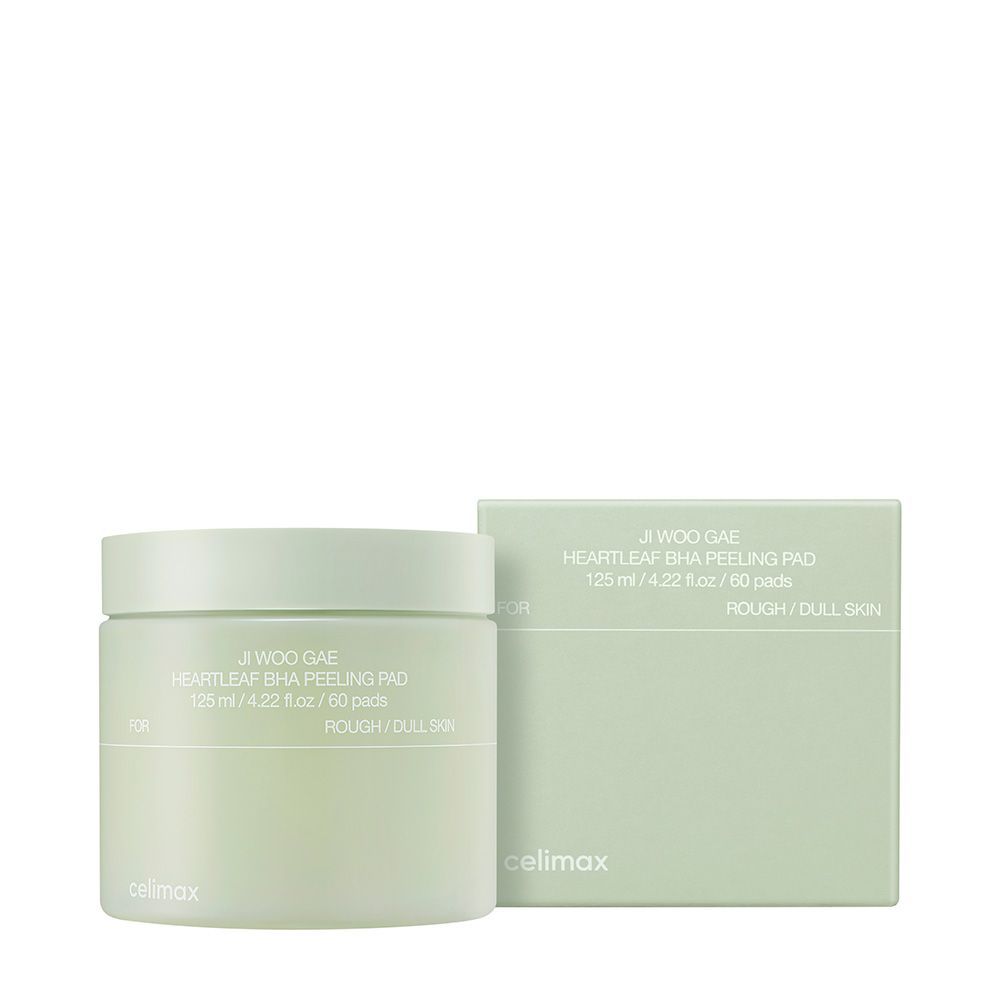 Celimax Heartleaf BHA Peeling Pads: Behälter und Verpackung.