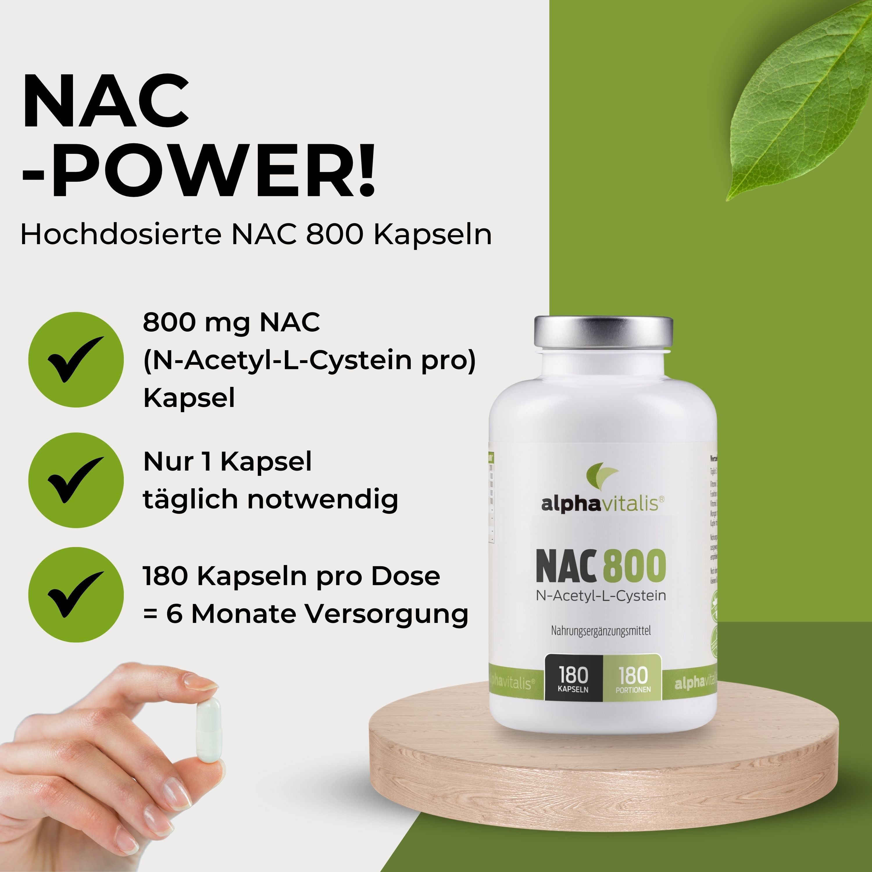 Alphavitalis® NAC 800 mg Kapseln N-Acteyl-L-Cystein