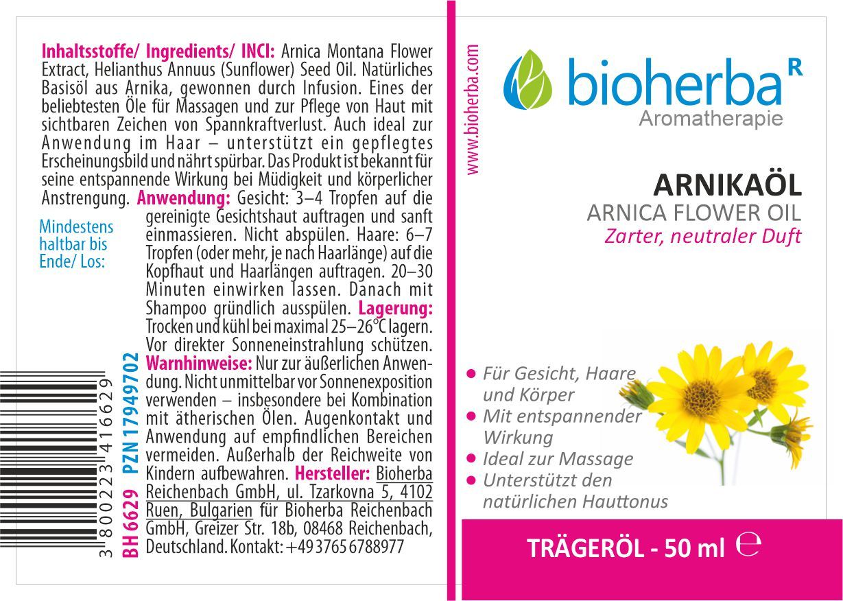 Bioherba Arnikaöl Reines Arnika-Trägeröl