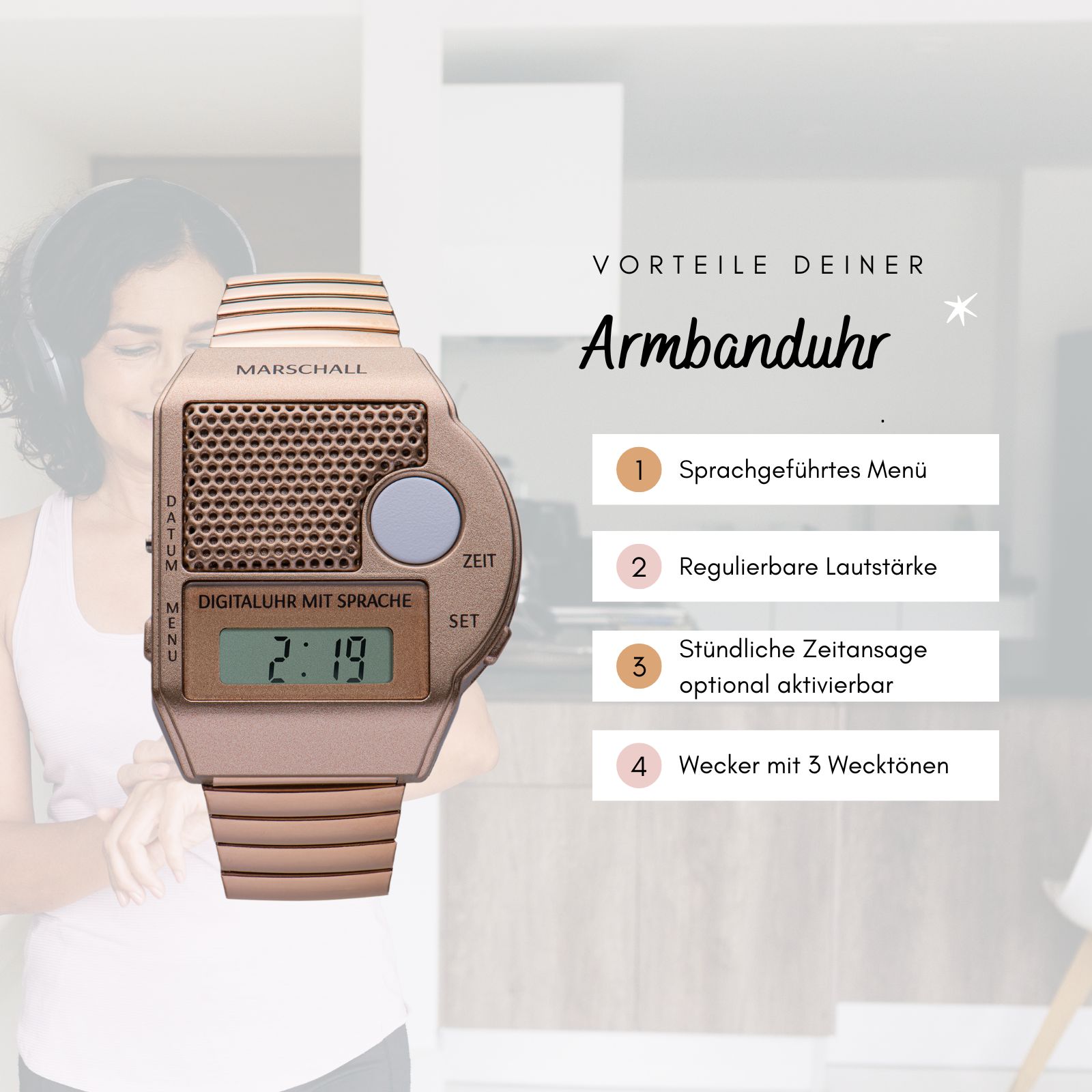 Marschall Versand sprechende digitale Armbanduhr