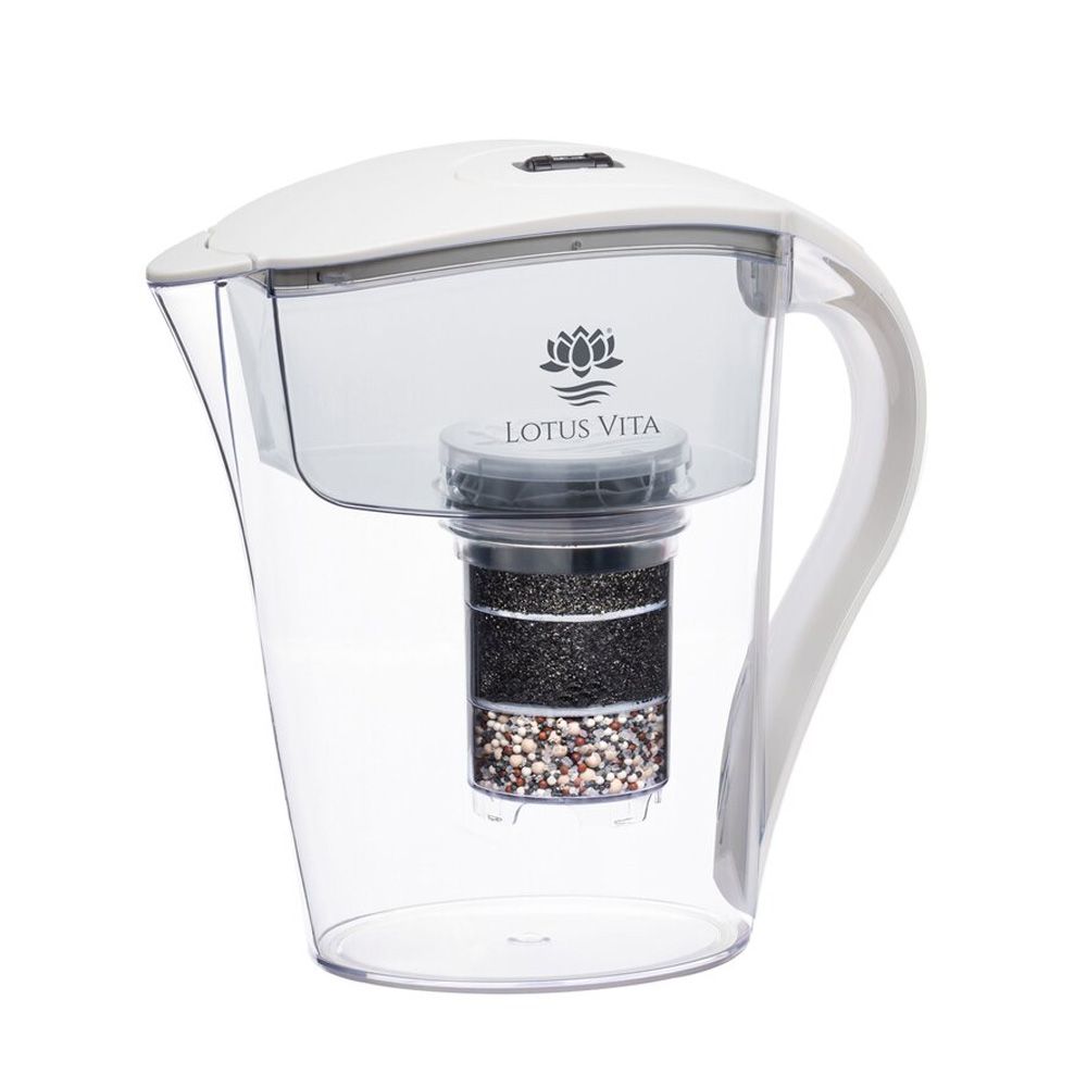 Lotus Vita Family Wasserfilter Filterkanne Natura Plus - Kristallweiss
