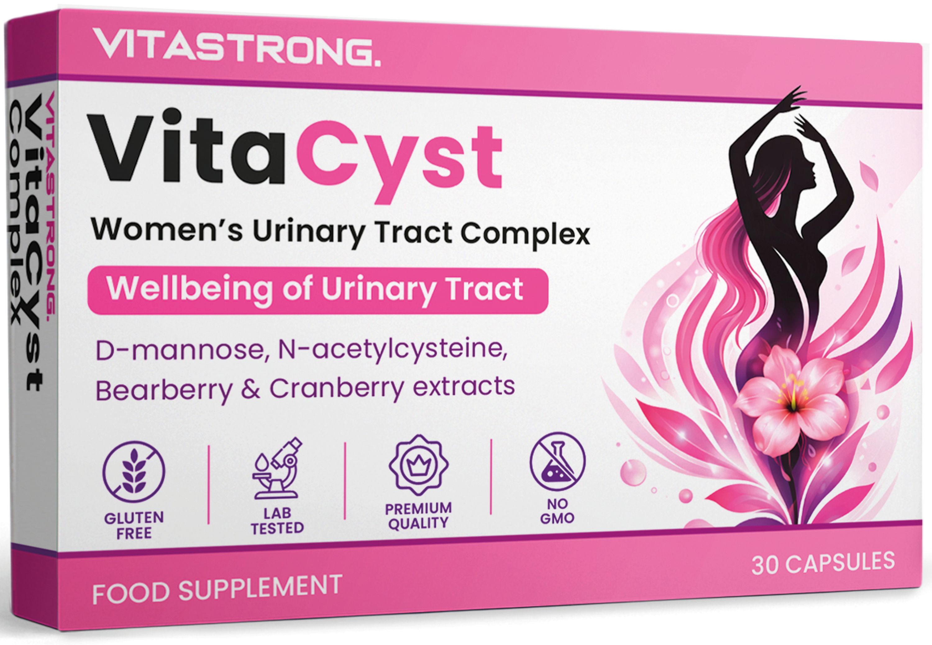 Vitastrong VitaCyst D-Mannose NAC Cranberry & Bärentrauben Tabletten für die Harnwege 60 St