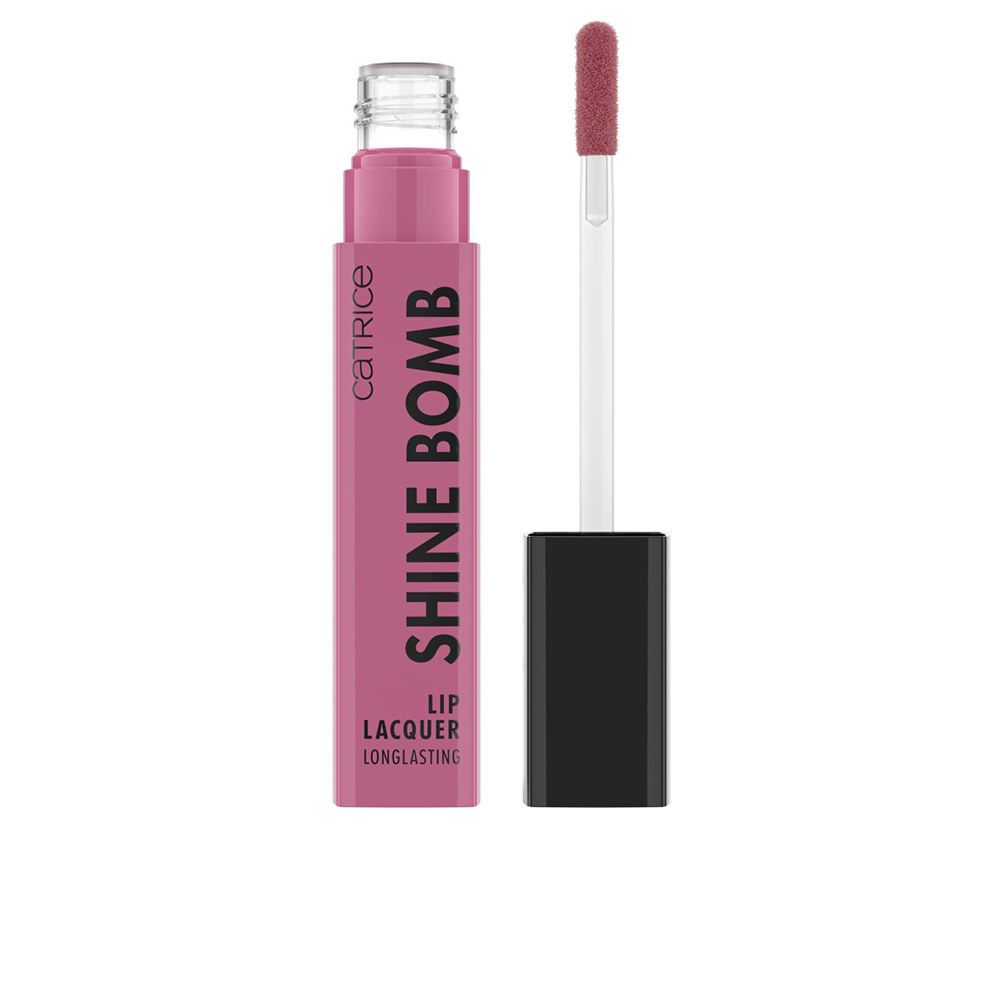 Lippenlack mit Applikator. Rosa Flasche mit "SHINE BOMB"-Schriftzug. Marke Catrice. Farbton 060-Pinky Promise.