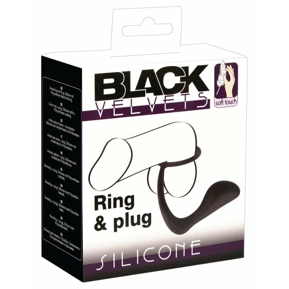 Penis-/Hodenring mit Analplug von Black Velvets