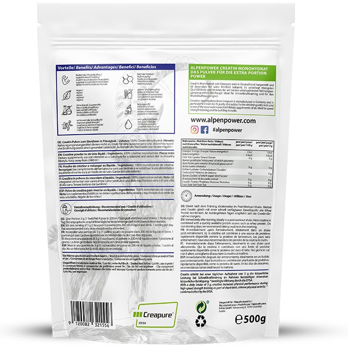 AlpenPower Creatin Monohydrat Creapure