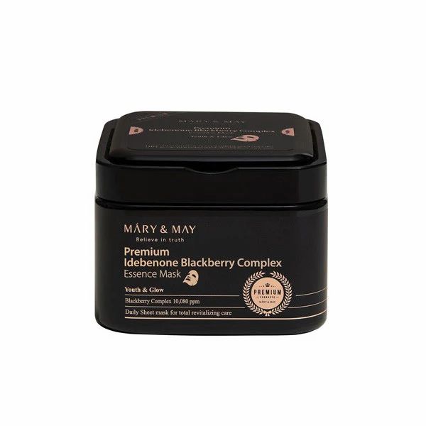 MARY & MAY Premium Idebenon Blackberry Complex Ampoule Mask 20 Sheets