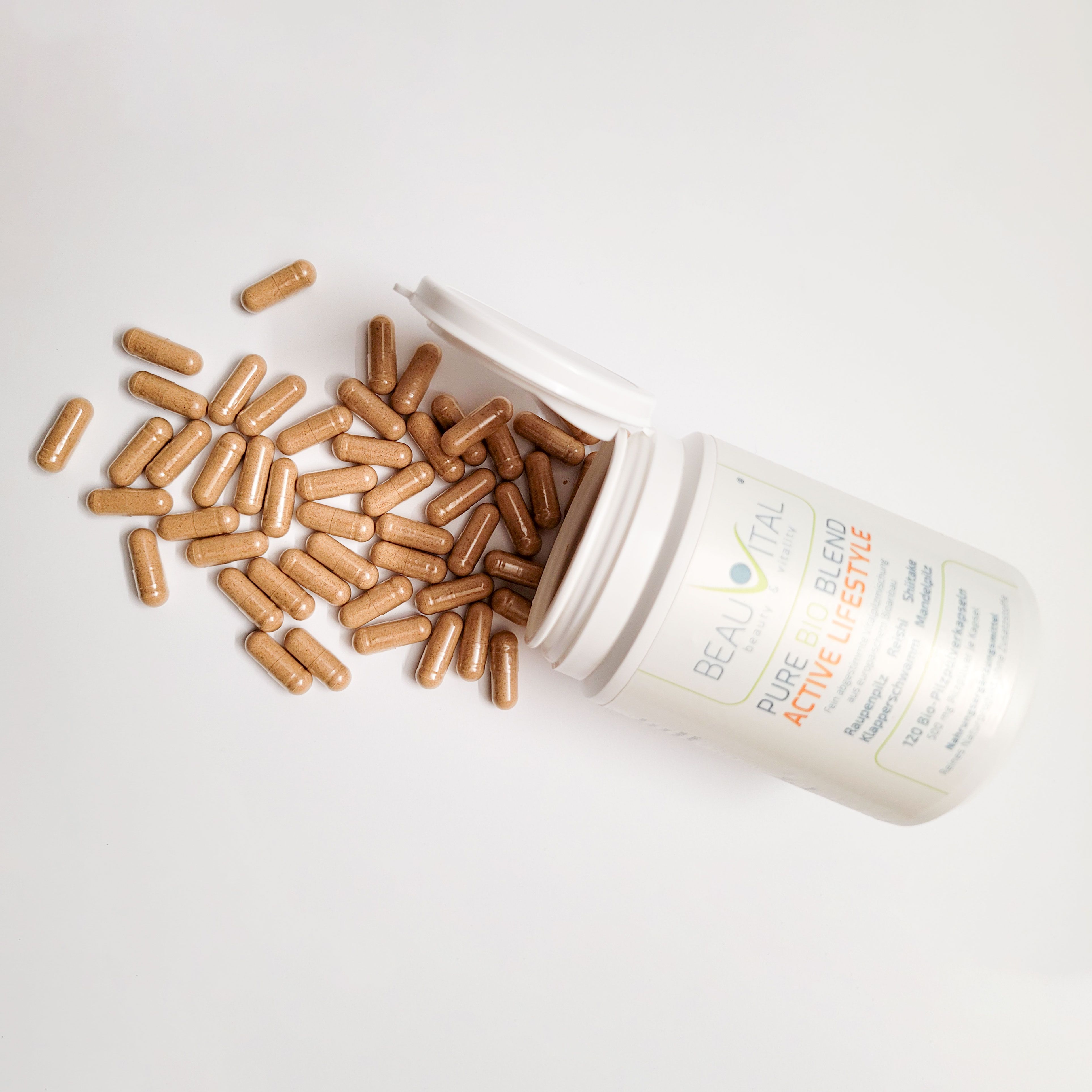 BEAUVITAL® Active Lifestyle Bio Vitalpilze Kapseln, Cordyceps Reishi Shiitake, Maitake, Agaricus EU