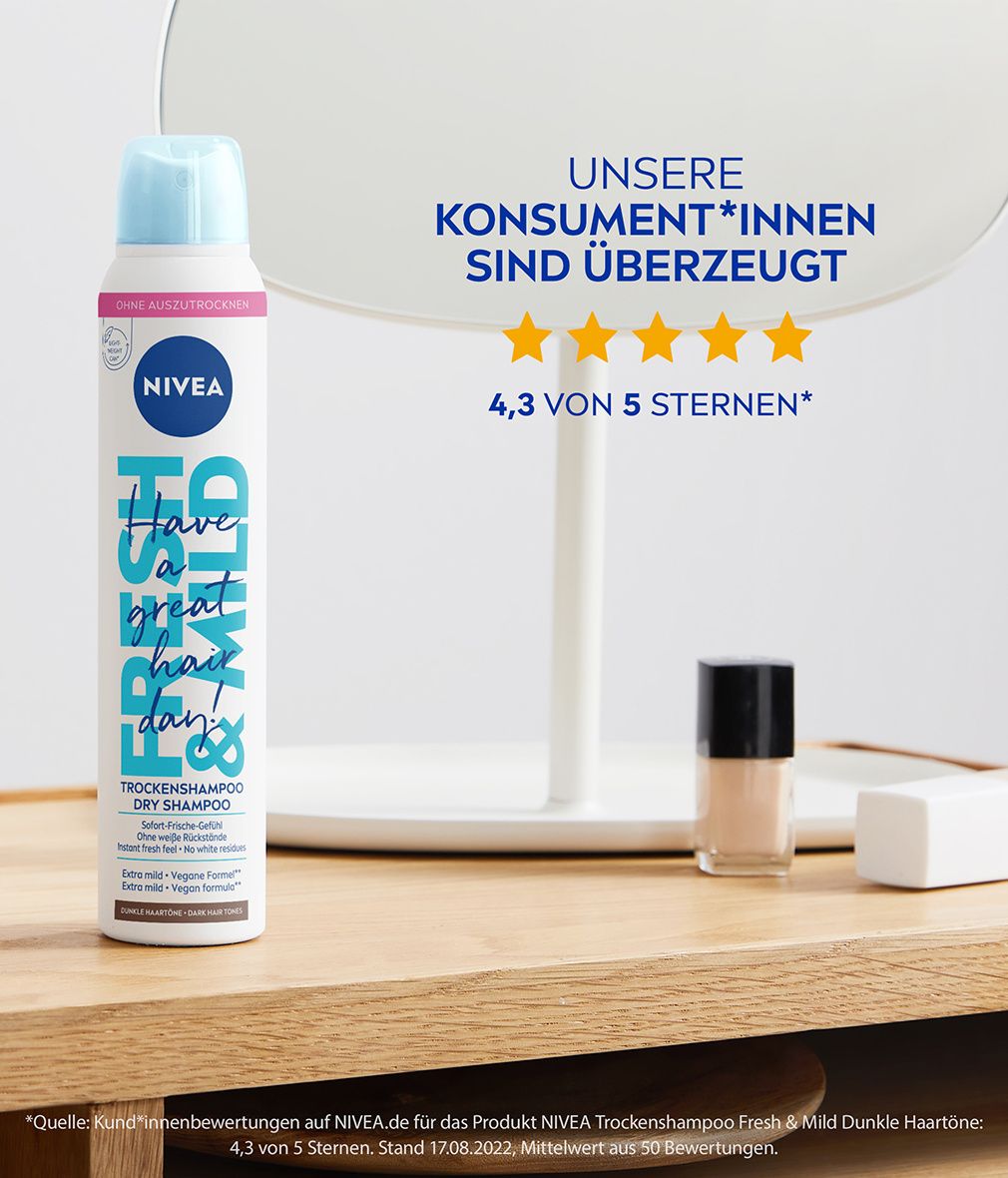 NIVEA Trockenshampoo Fresh & Mild Dunkle Haartöne