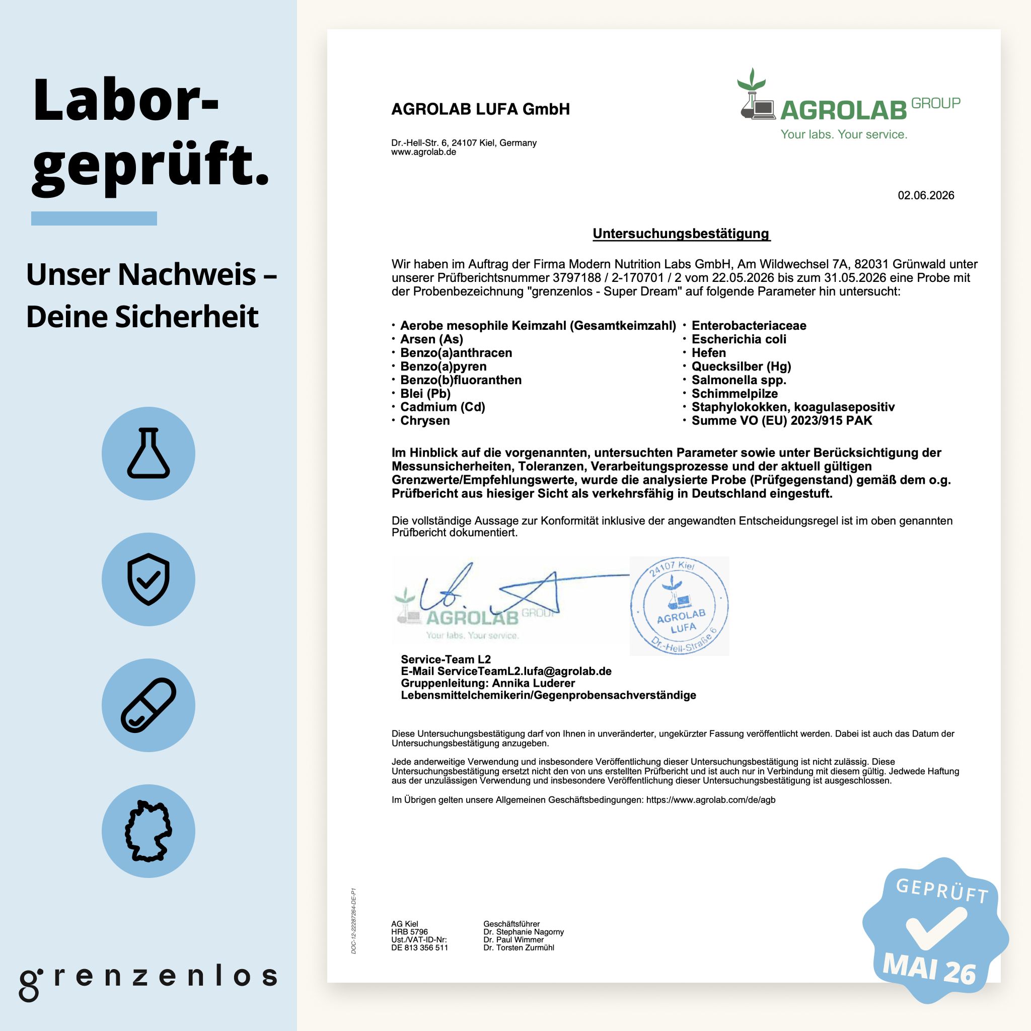 grenzenlos® SUPER DREAM 9-in-1 Schlaf Komplex | Baldrian, Lavendel & L-Tryptophan | OHNE Melatonin