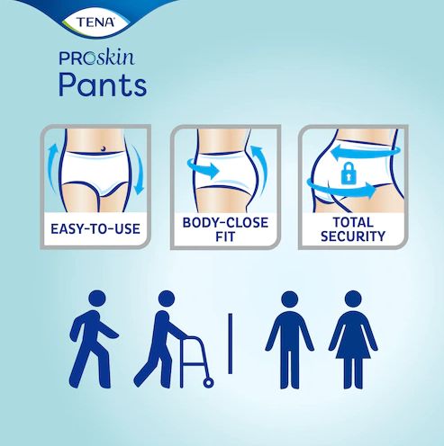 TENA 4X14 Stück ProSkin Pants Plus Inkontinenz-Pants M mittlere bis schwere Blasenschwäche