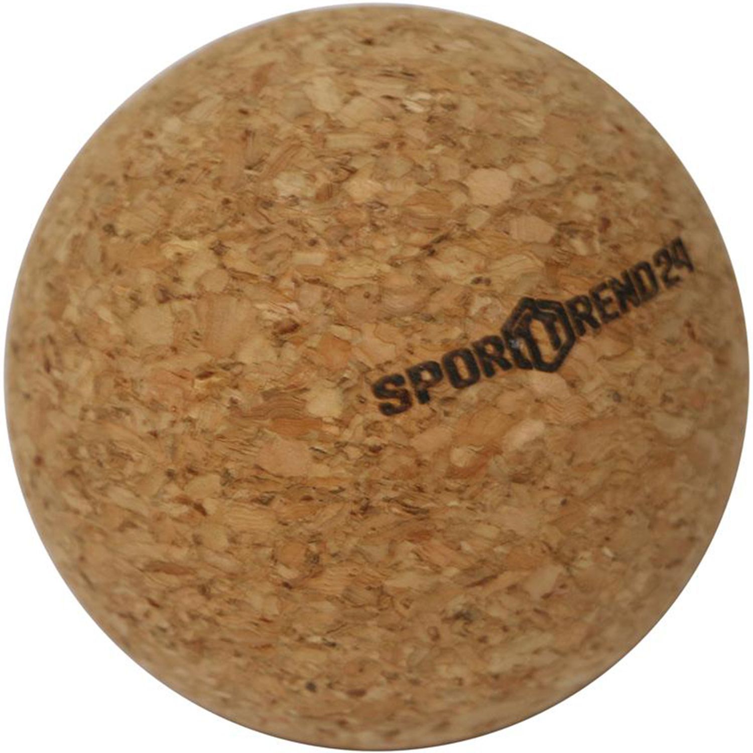 Kork-Faszienball mit dem Schriftzug Sporttrend24. Der Ball ist rund und aus Kork gefertigt.