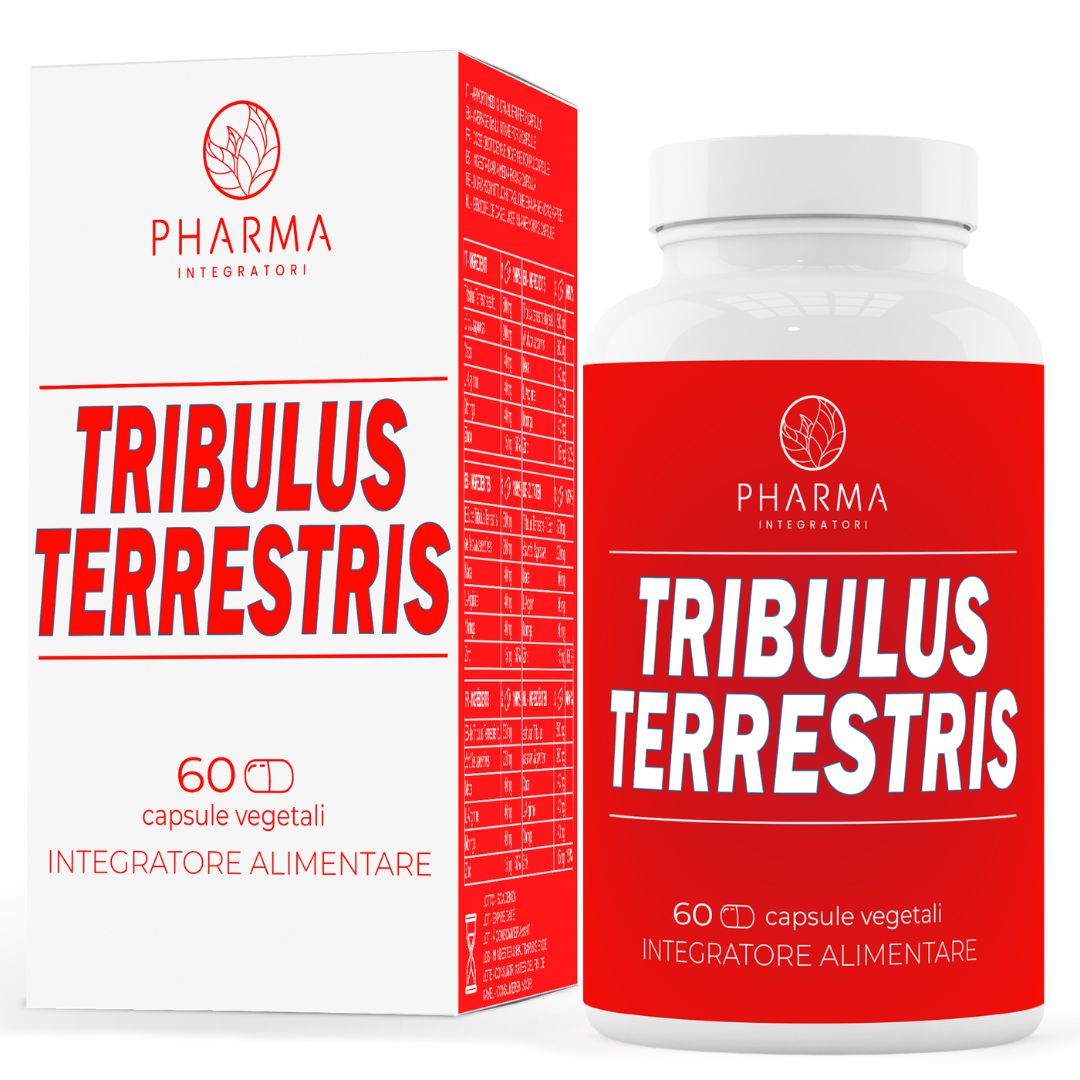 Tribulus Terrestris Kapseln mit Verpackung. 60 vegetarische Kapseln.