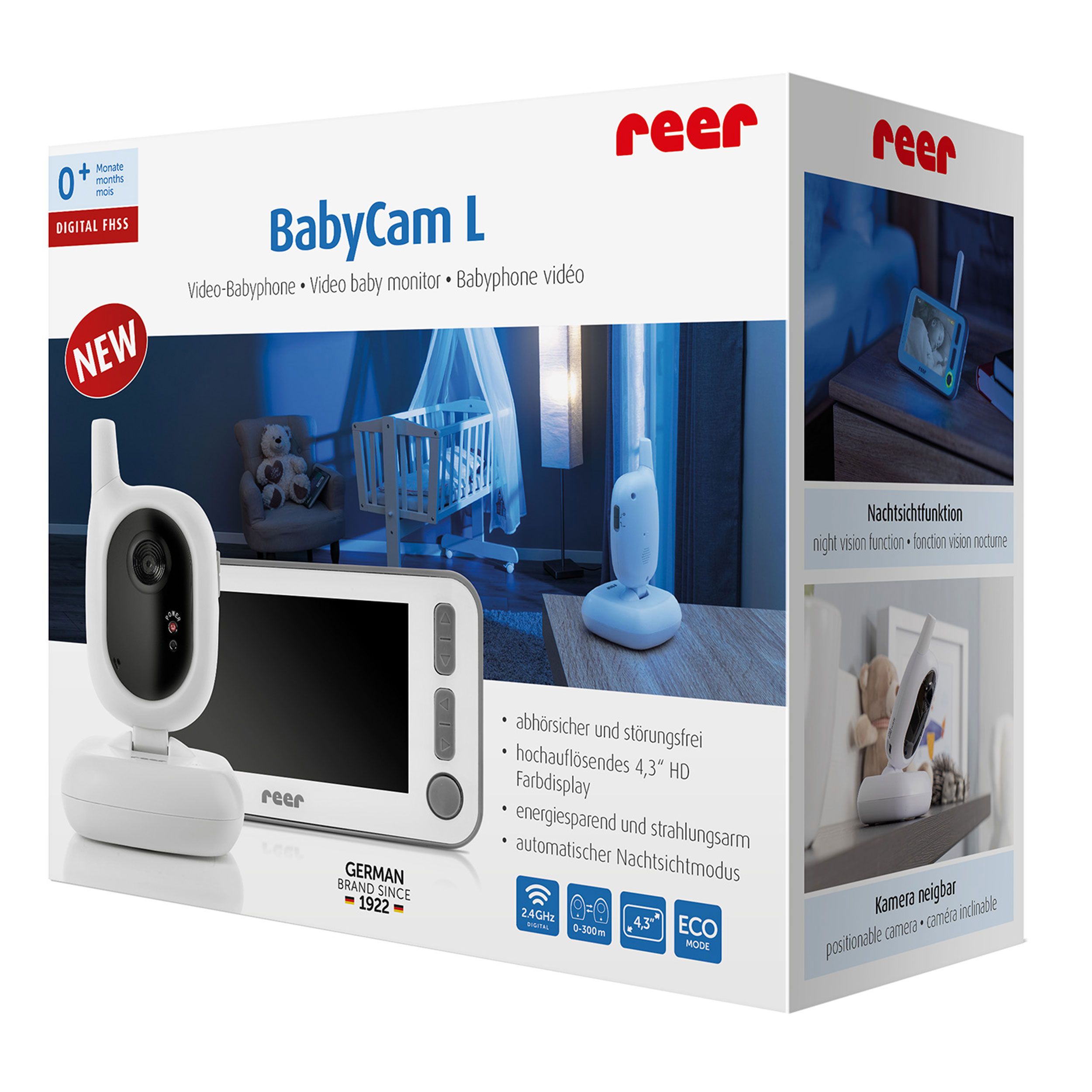 reer BabyCam L, Kamera, Farbbildschirm, Reichweite bis 300 m