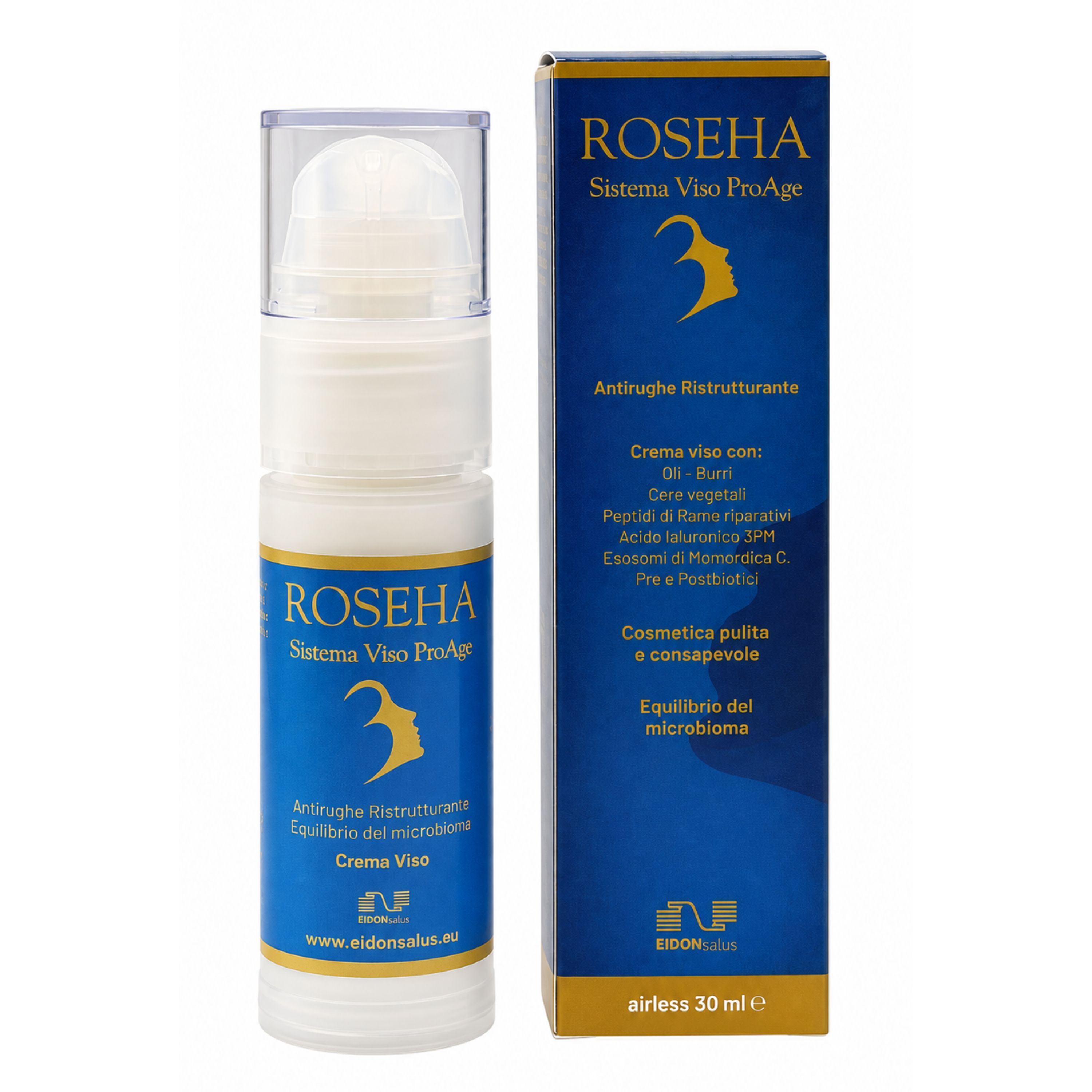ROSEHA Sistema Viso ProAge- Crema Intensa- Rigenera, Protegge, Idrata- EIDON salus