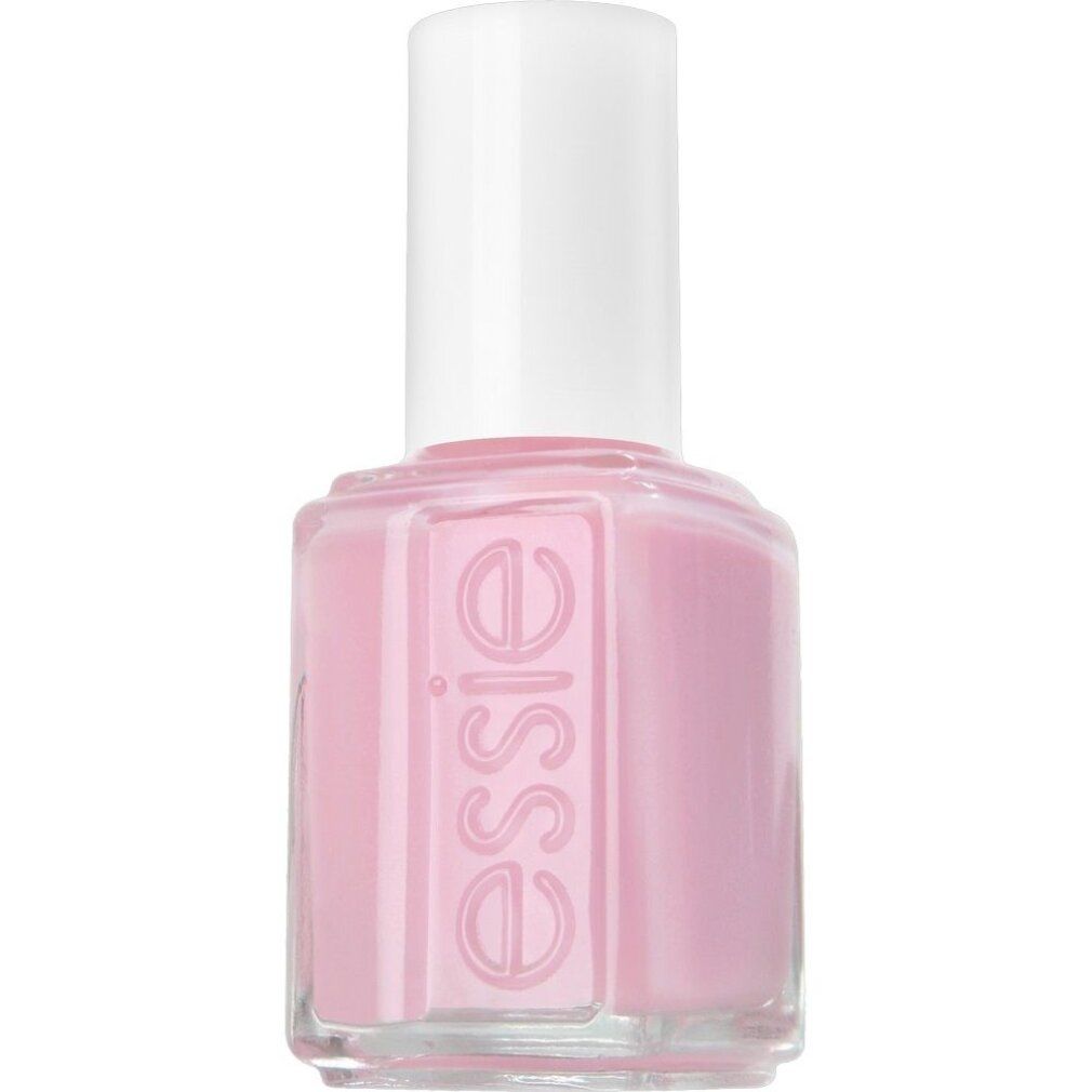 Essie Nagellackflasche in hellem Rosa mit weißem Deckel.