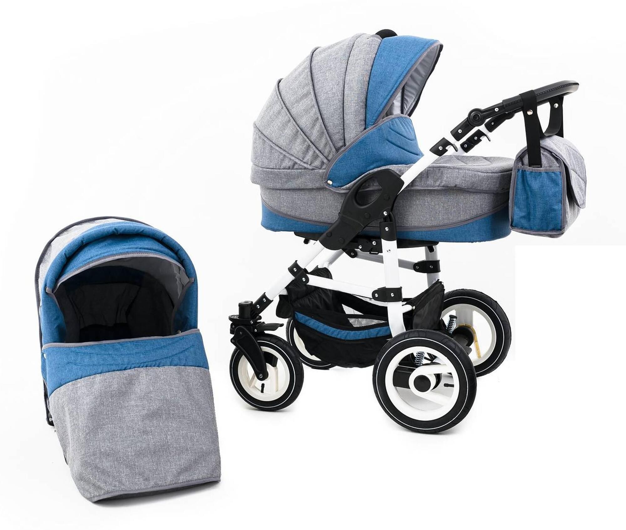 Tabbi ECO LN 2 in 1 Kinderwagen Hartgummireifen, Lightblue