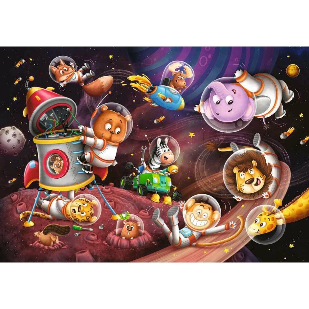 Ravensburger - Puzzle Tiere im Weltraum 2x12p