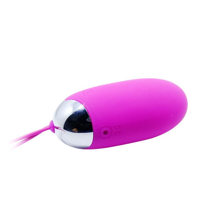 Pinkes, ei-förmiges Gerät mit silbernem Oberteil. Eine kleine Öffnung und ein Anschluss sind sichtbar.