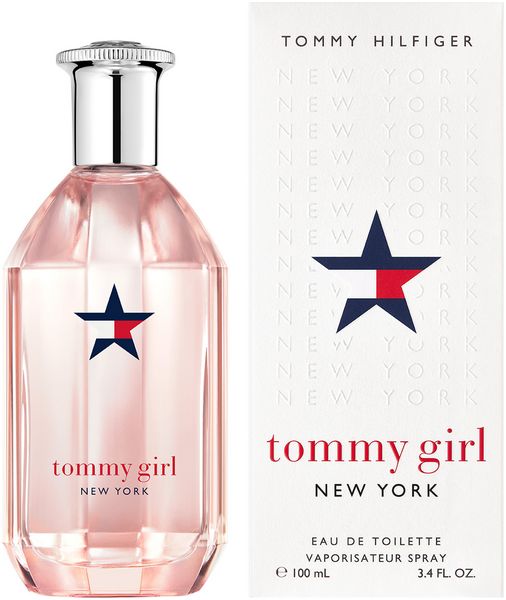 Tommy Girl New York Eau de Toilette 100ml Flakon und Verpackung mit Stern-Logo.