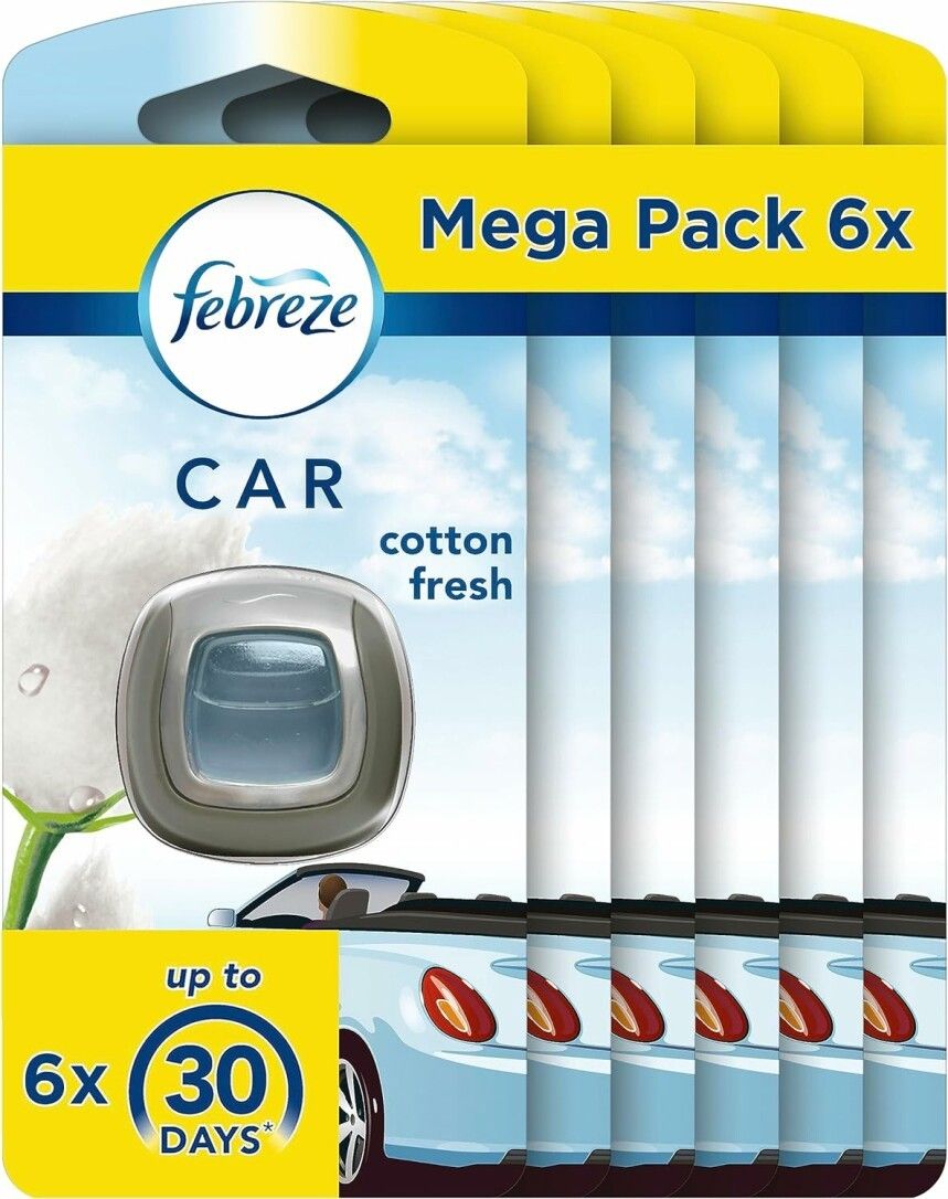 Febreze 6 Stk Auto Lufterfrischer Reine Frische, Auto Duft Gegen Gerüche 6  St - SHOP APOTHEKE