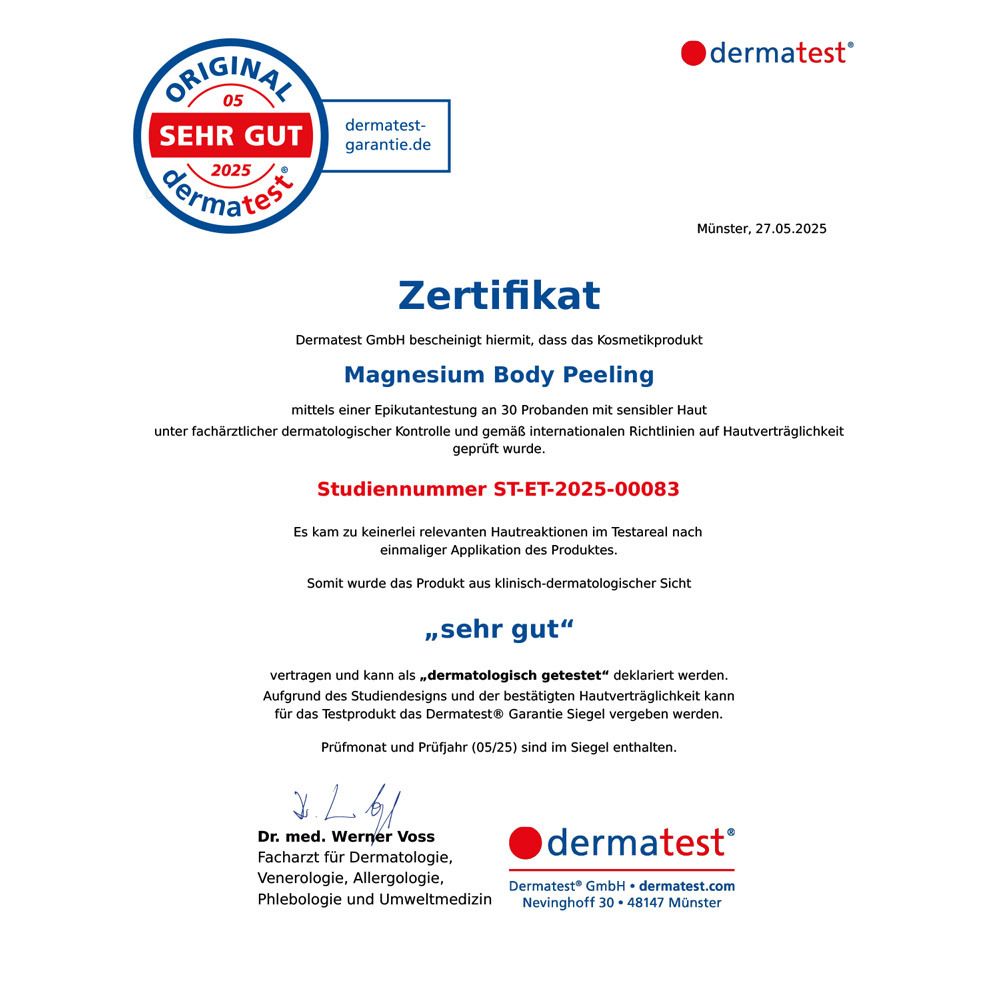 JUNGLÜCK Magnesium Body Peeling - mit Zucker- und Magnesiumkristallen