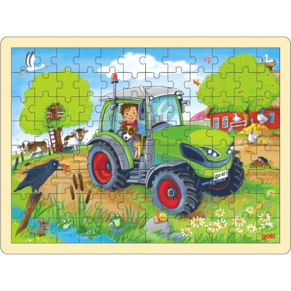 goki puzzle di legno del trattore 96 pezzi