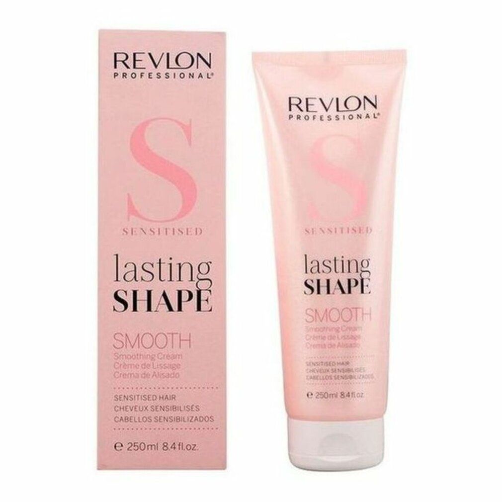 Rosa Tube und Schachtel. Aufschrift: Revlon Professional, Lasting Shape Smooth, Sensitised Hair. 250ml.