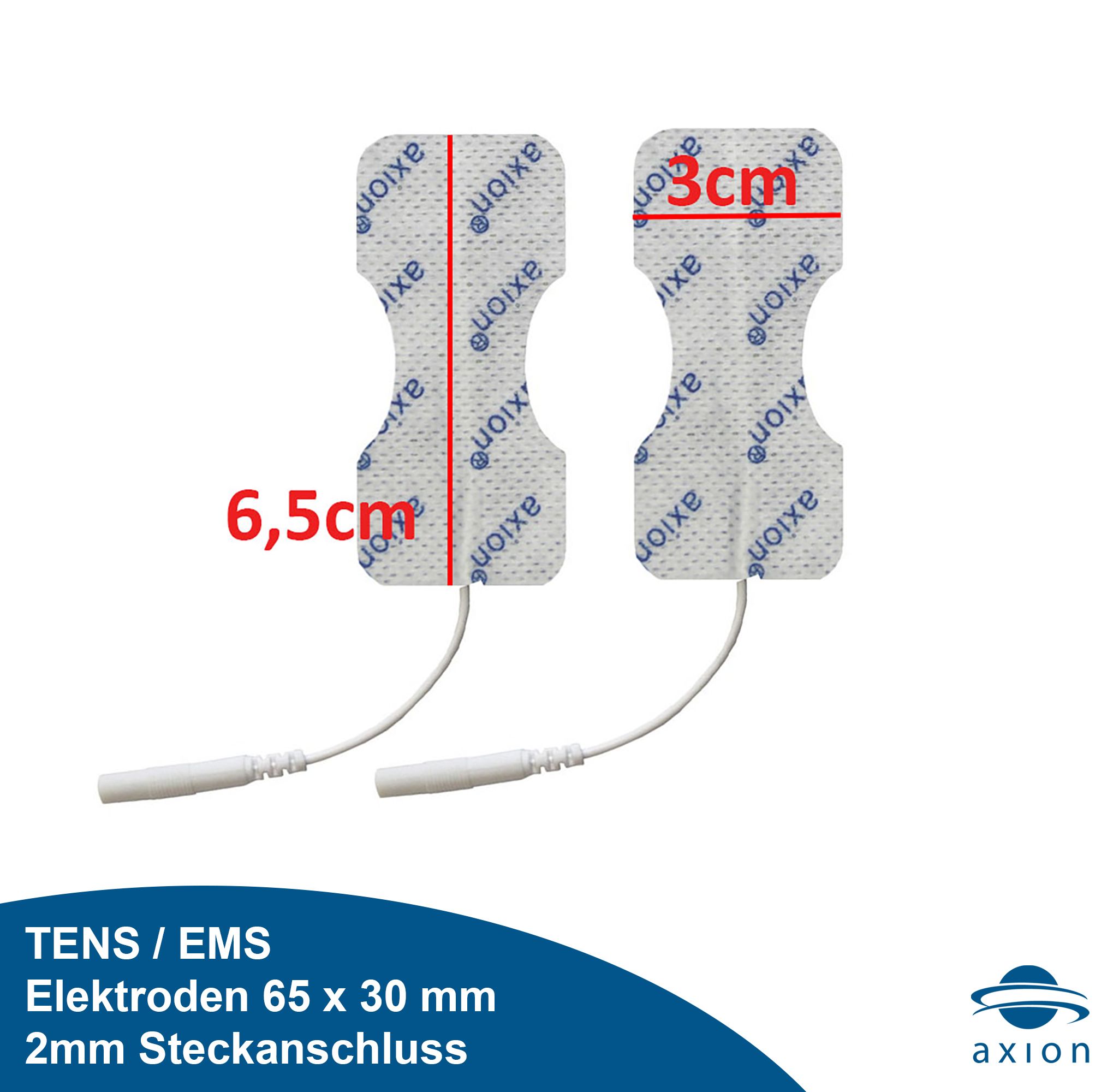 axion selbstklebende Elektrodenpads 6.5 x 3 cm – passend zu axion, Prorelax, Promed, etc. 4 St Elektroden