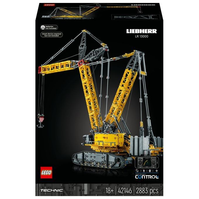 LEGO Technic 42146 Gru Cingolata Liebherr LR 13000, Veicolo da Cantiere Telecomandato con App Contr