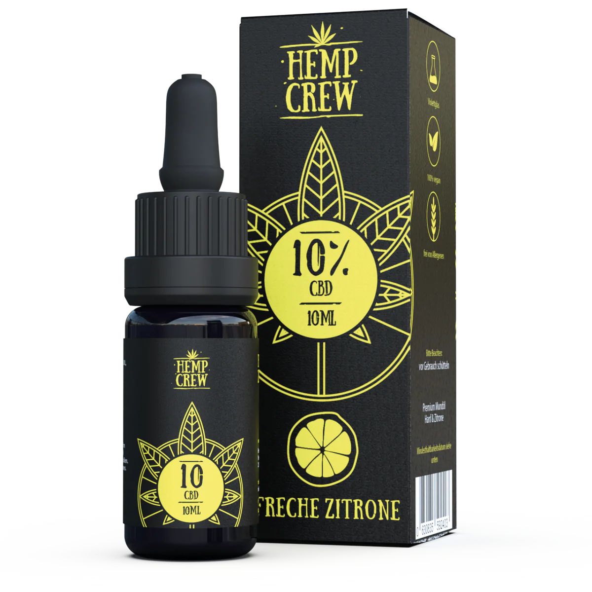 HempCrew CBD Öl 10% Zitrone 10 ml Pipetten