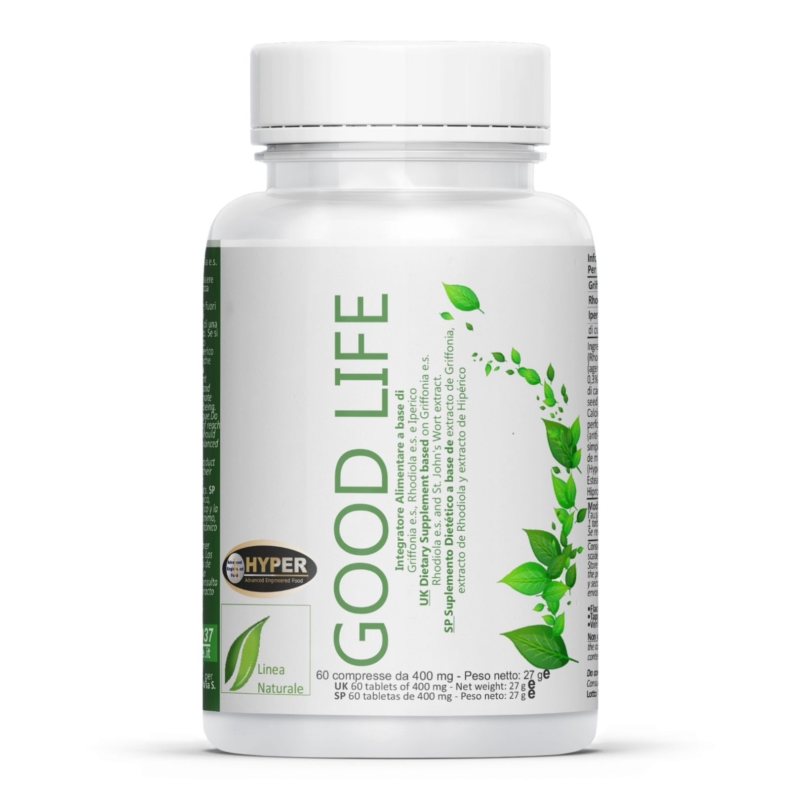 HYPER Good Life 60CPR - Ansia Lieve - Stress - con Iperico, Griffonia e Rhodiola Rosea