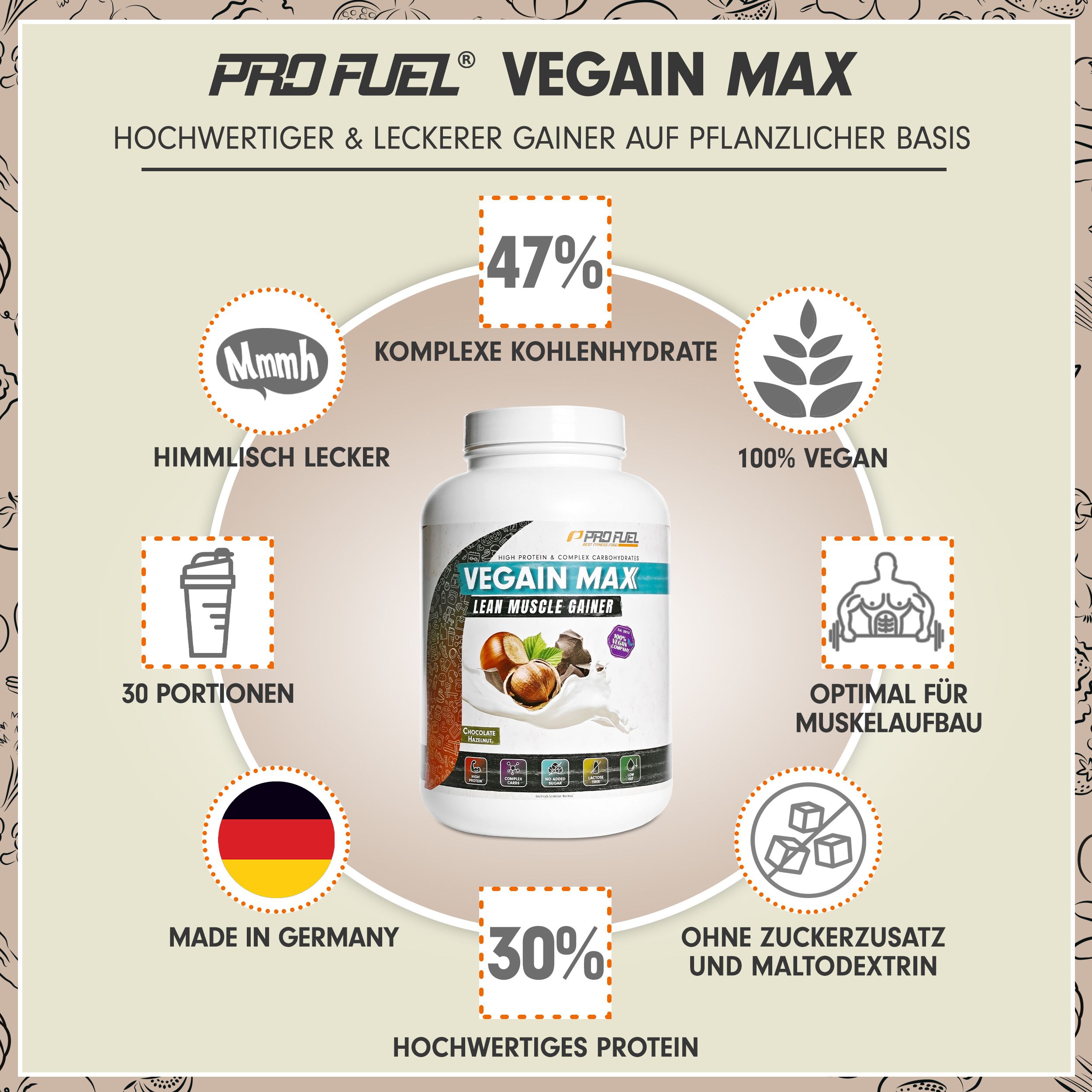 ProFuel - Vegain MAX Weight Gainer 3000 g Pulver