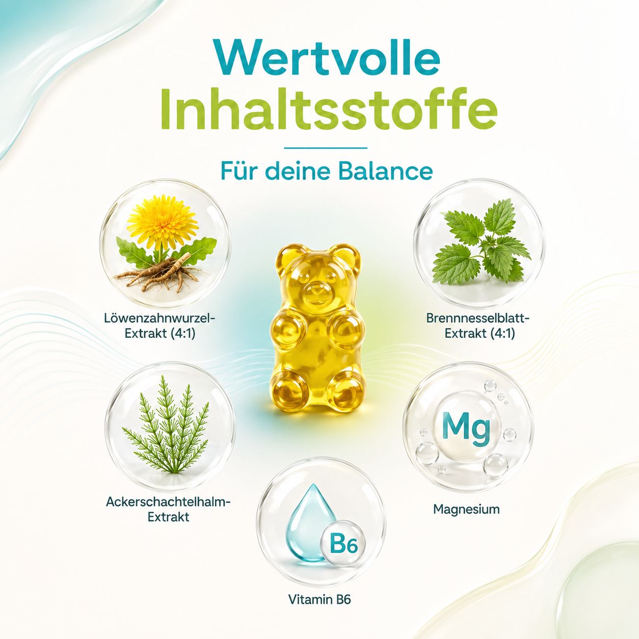 Gummily® Wasser Balance - mit Brennnessel, Löwenzahn, Ackerschachtelhalm & Magnesium
