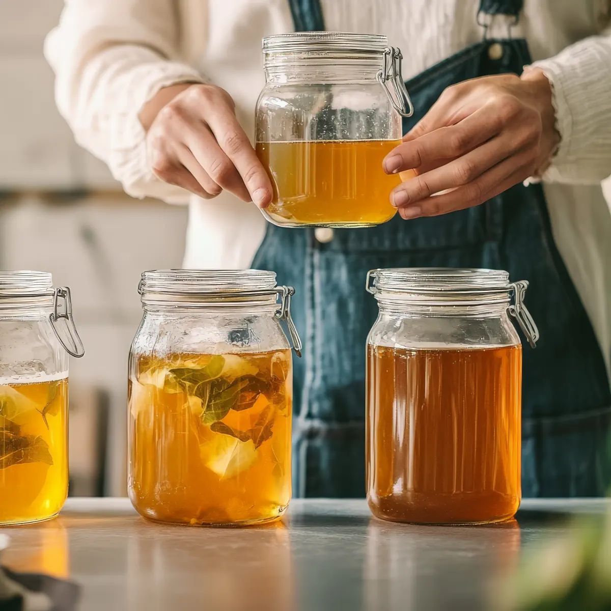WELLNESS-DRINKS Bio-Kombucha mit lebendem Kombucha-Pilz (SCOBY)