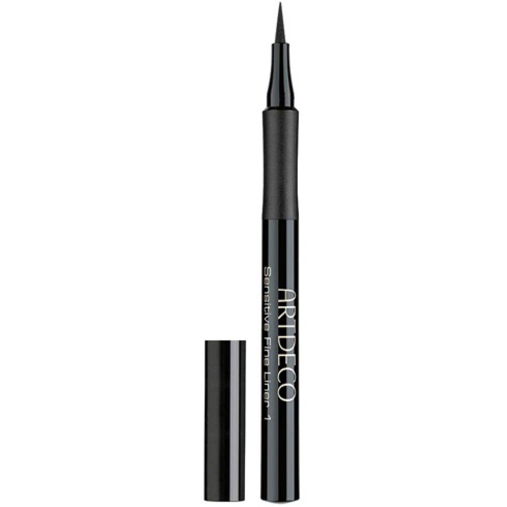 Schwarzer Eyeliner mit geöffneter Kappe. Aufschrift: Artdeco Sensitive Fine Liner 1.