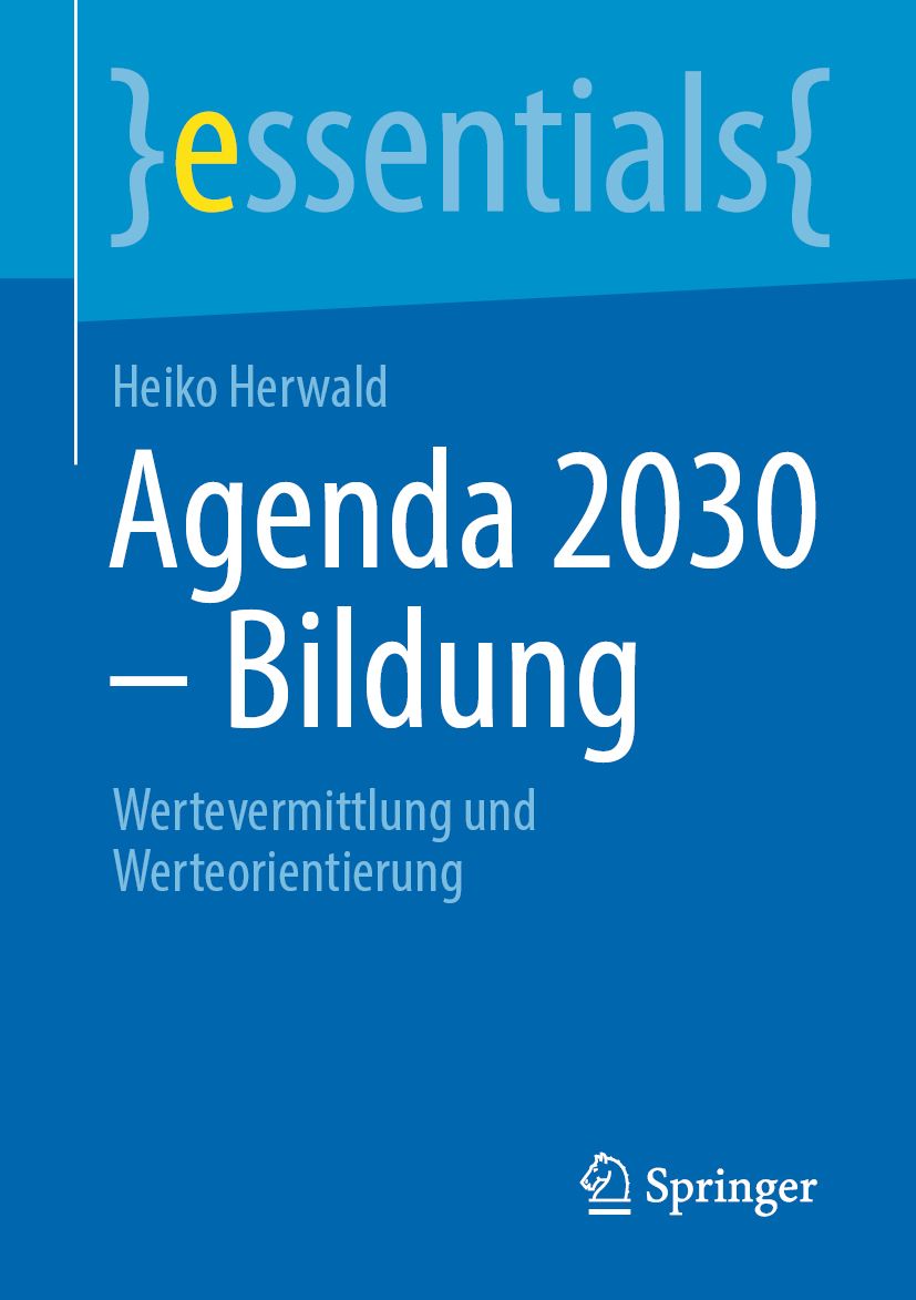 Buchcover: Agenda 2030 – Bildung von Heiko Herwald. Titel in Weiß auf blauem Hintergrund. Springer-Logo unten rechts.