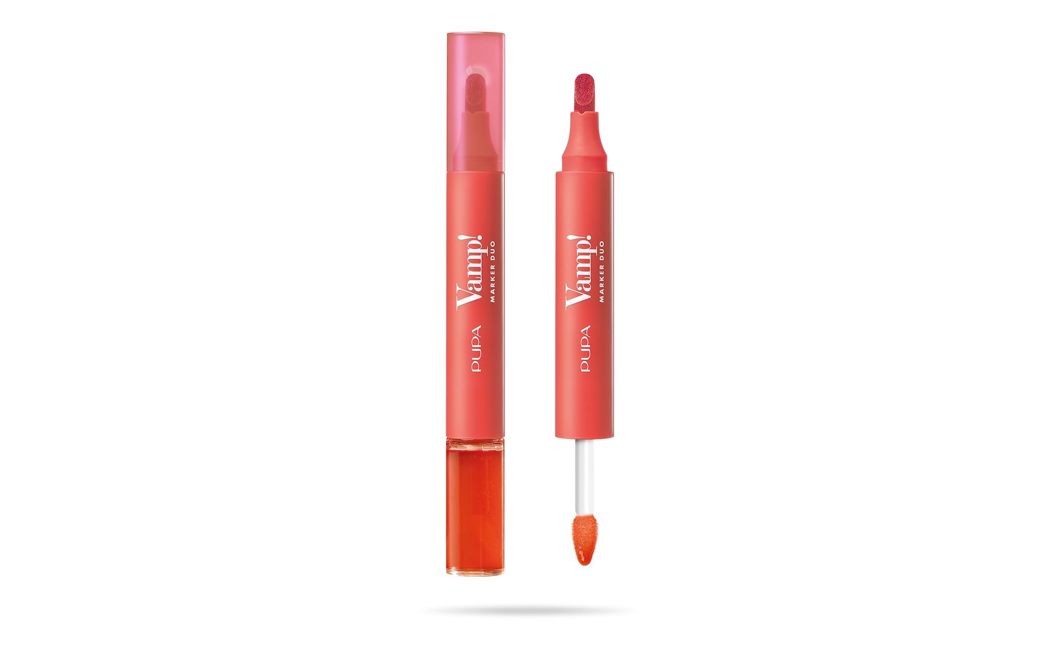 Pupa Vamp! Marker Duo Lippenstift + Gloss 3‑in‑1, Hyaluronsäure, 007 Red Potion 1,4 ml