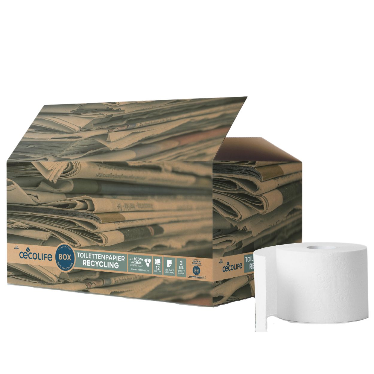 oecolife Toilettenpapier Box RECYCLING